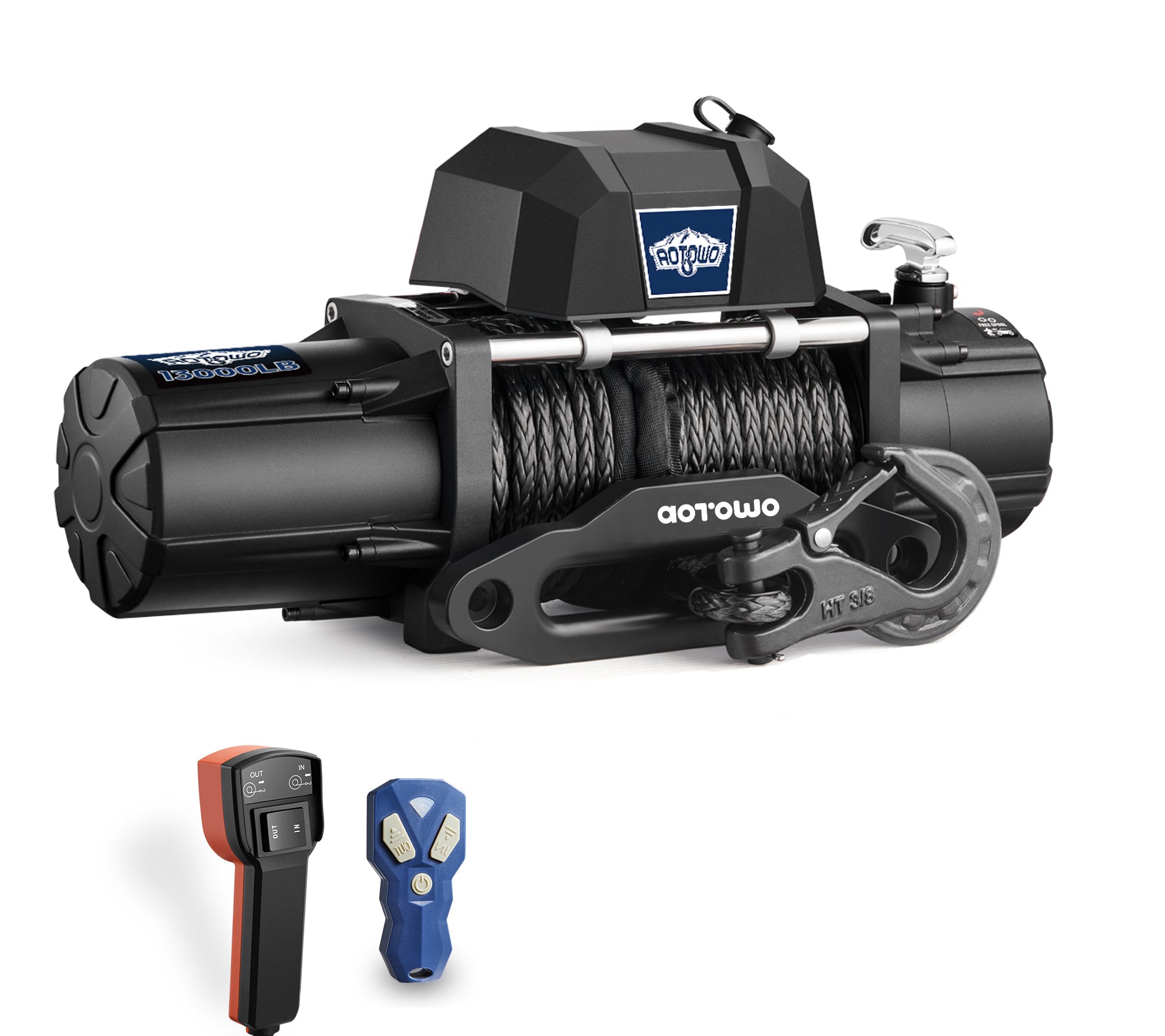 AOTOWO 13000 lb. Premium Electric Winch 12V Waterproof Synthetic Rope