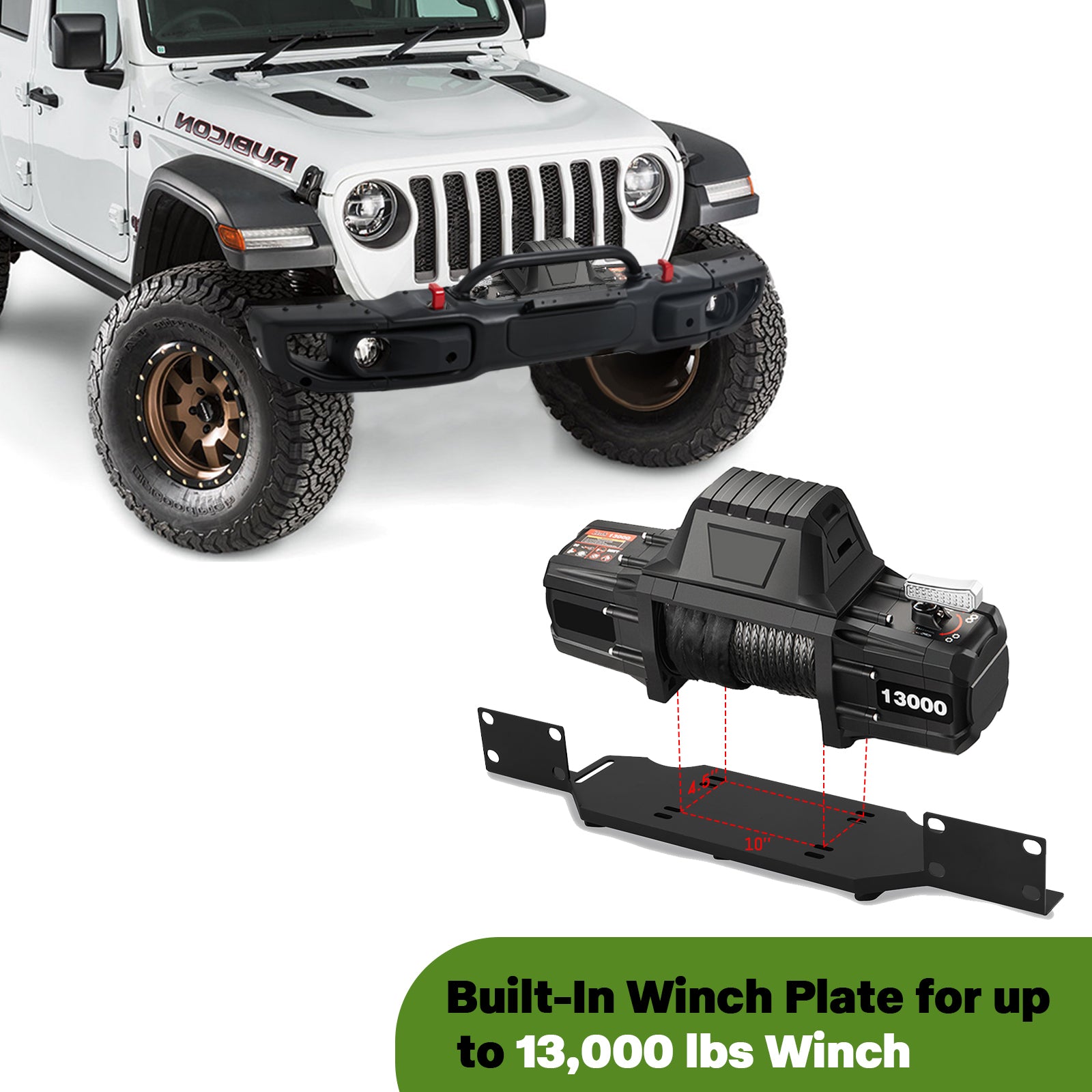 Front Bumper w/Sensors 10th Anniversary Compatible with Jeep Wrangler JL 2018-2024 Off Road Bumper
