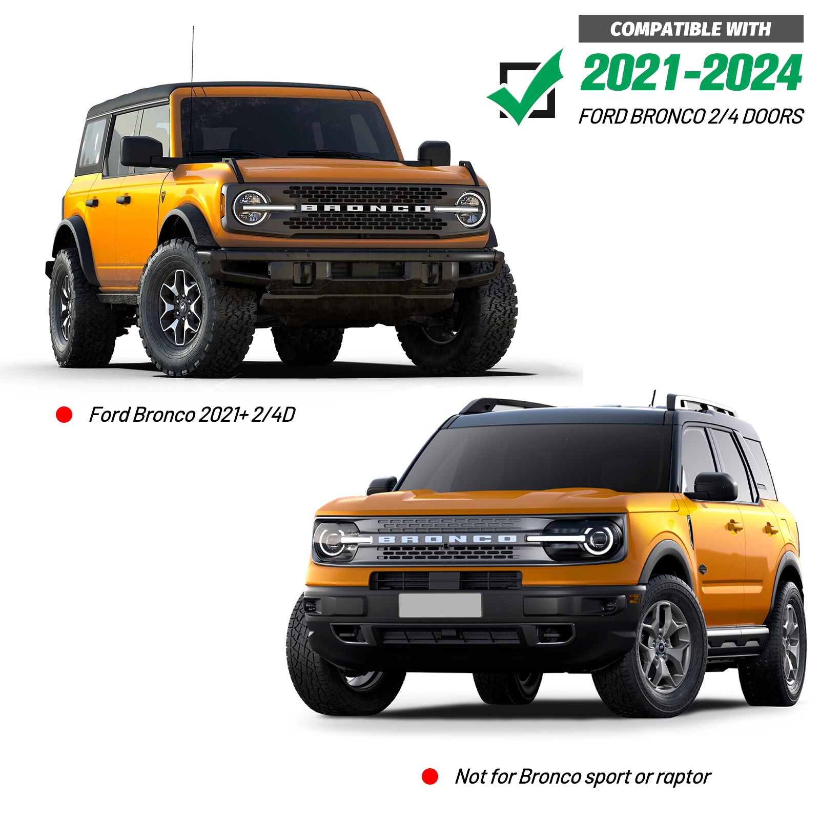 Winch Mounting Plate Compatible with 2021-2025 Ford Bronco (ONLY for Steel Modular Front Bumper)