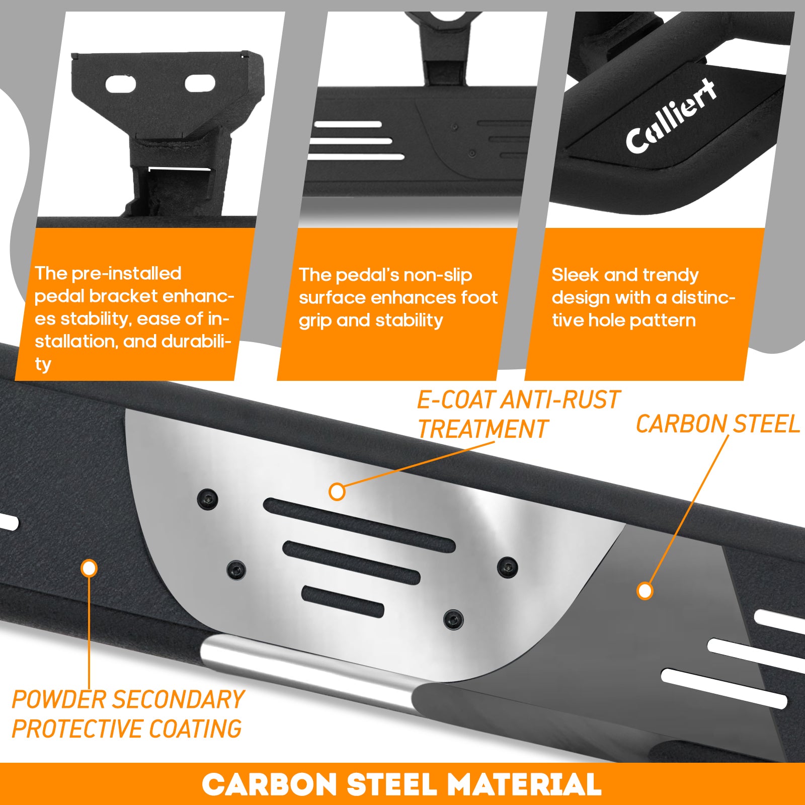 Running Boards Compatible with 2018-2024 Jeep Wrangler JL 4 Door, Matte Black Nerf Bars Step Plates Rock Sliders Rails