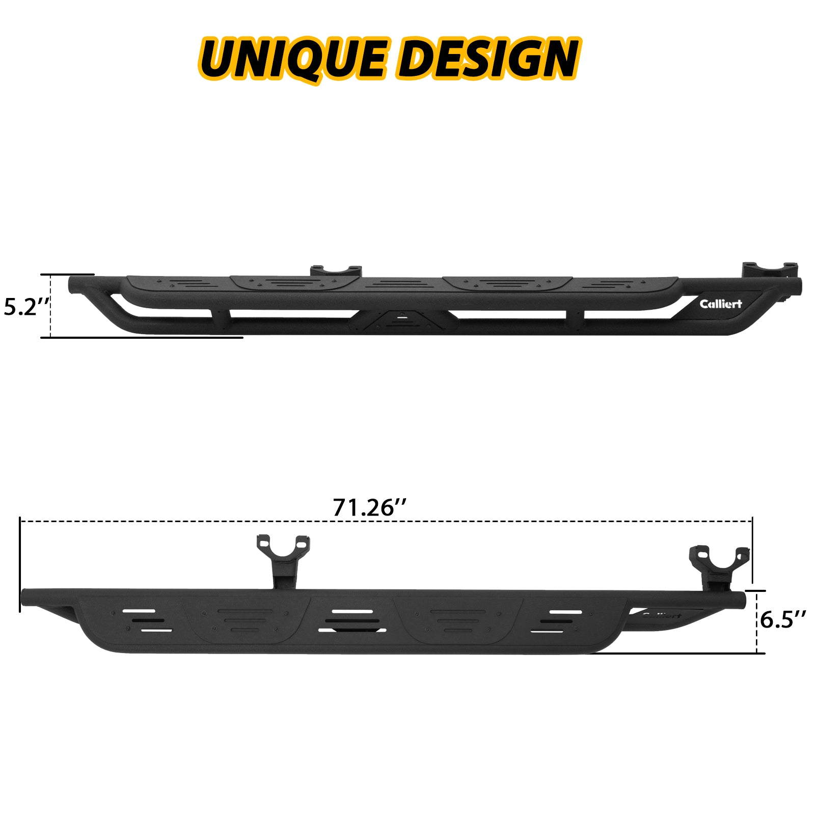 Running Boards Compatible with 2007-2018 Jeep Wrangler JK 4 Door Unique Style Bolt-on Black Powder Coated Nerf Bar