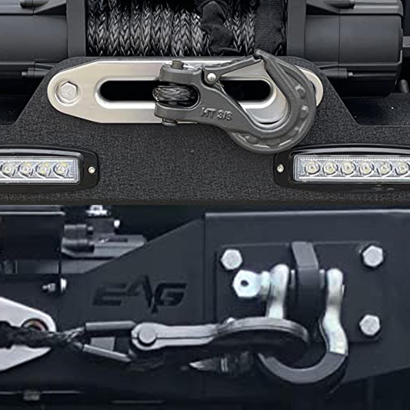BPFAC ZEAK 3/8 Inch Winch Hook, Clevis Hook Heavy Duty with Safety Latch