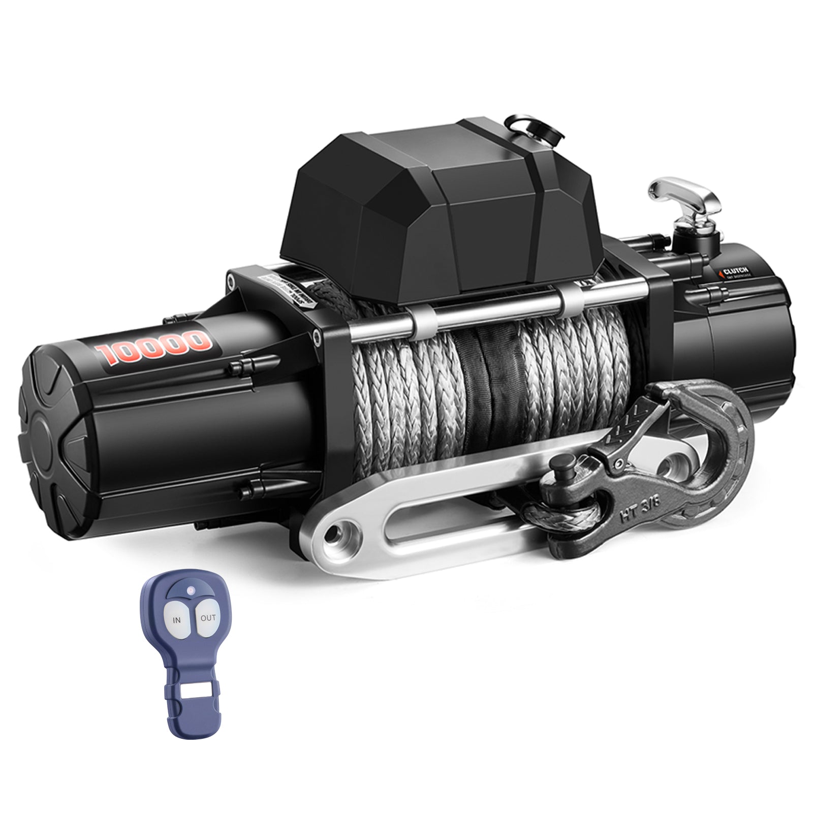 AOTOWO 10000lb. Electric Truck Winch Synthetic Rope 12V, for SUV Trailers Offroad, Waterproof, Wireless Remote