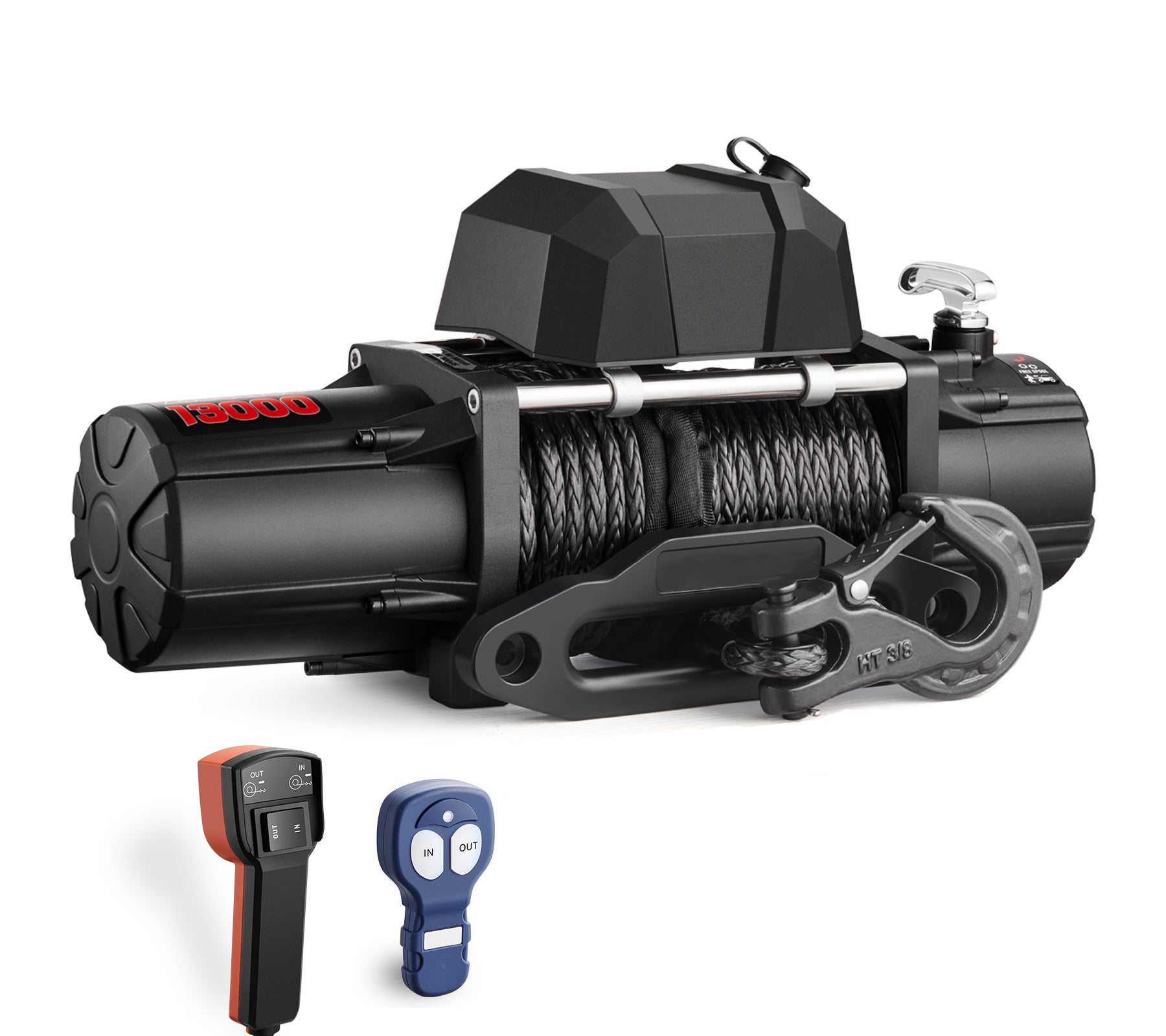 AOTOWO 13000 lb. Premium Electric Winch 12V Waterproof Synthetic Rope