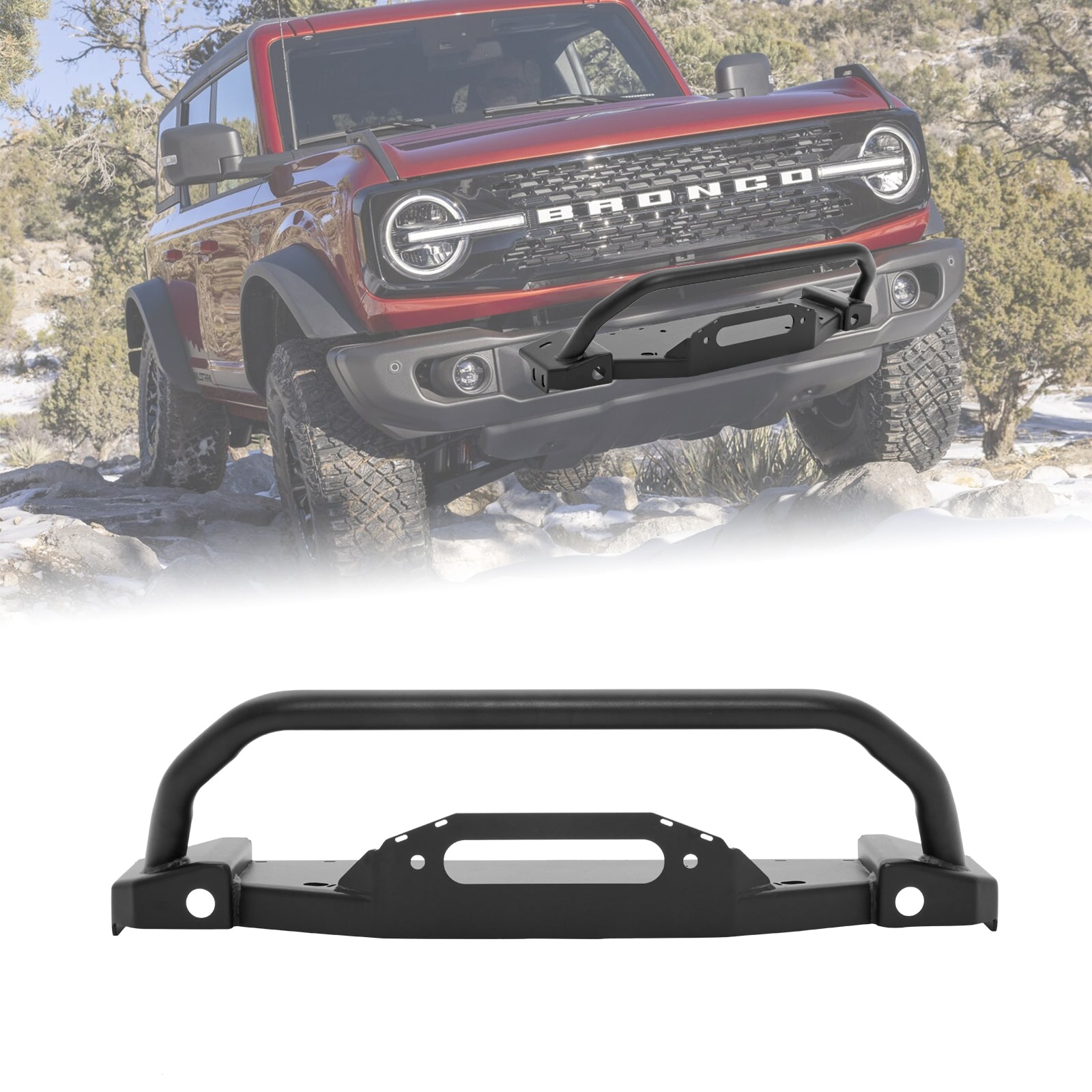 Winch Mounting Plate Compatible with 2021-2025 Ford Bronco (ONLY for Steel Modular Front Bumper)