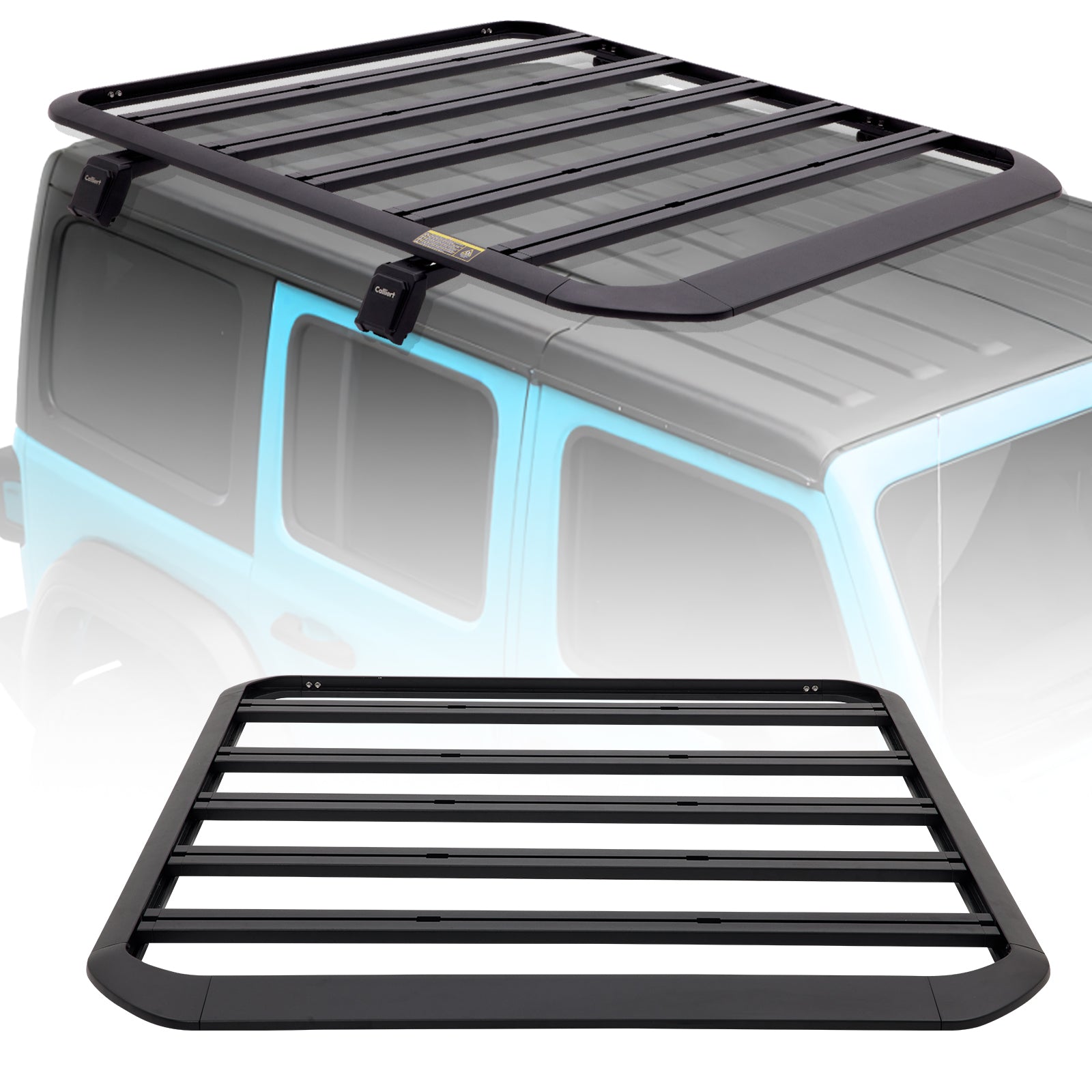 Roof Rack Cross Bars Aluminum Cargo Basket for 2018-2024 Jeep Wrangler JL 2/4 Door & Jeep Gladiator JT Hardtop Luggage Carrier