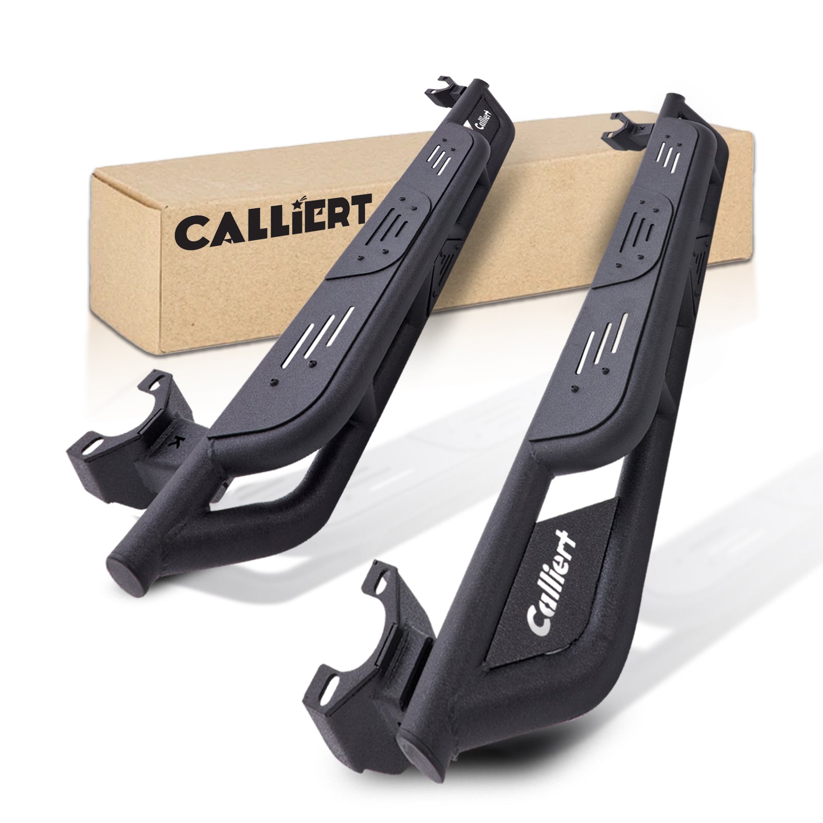 Running Boards Side Steps Compatible with 2007-2018 Jeep Wrangler JK 2 Doors, Unique Style Bolt-on Steel, Black Powder Coated Nerf Bar