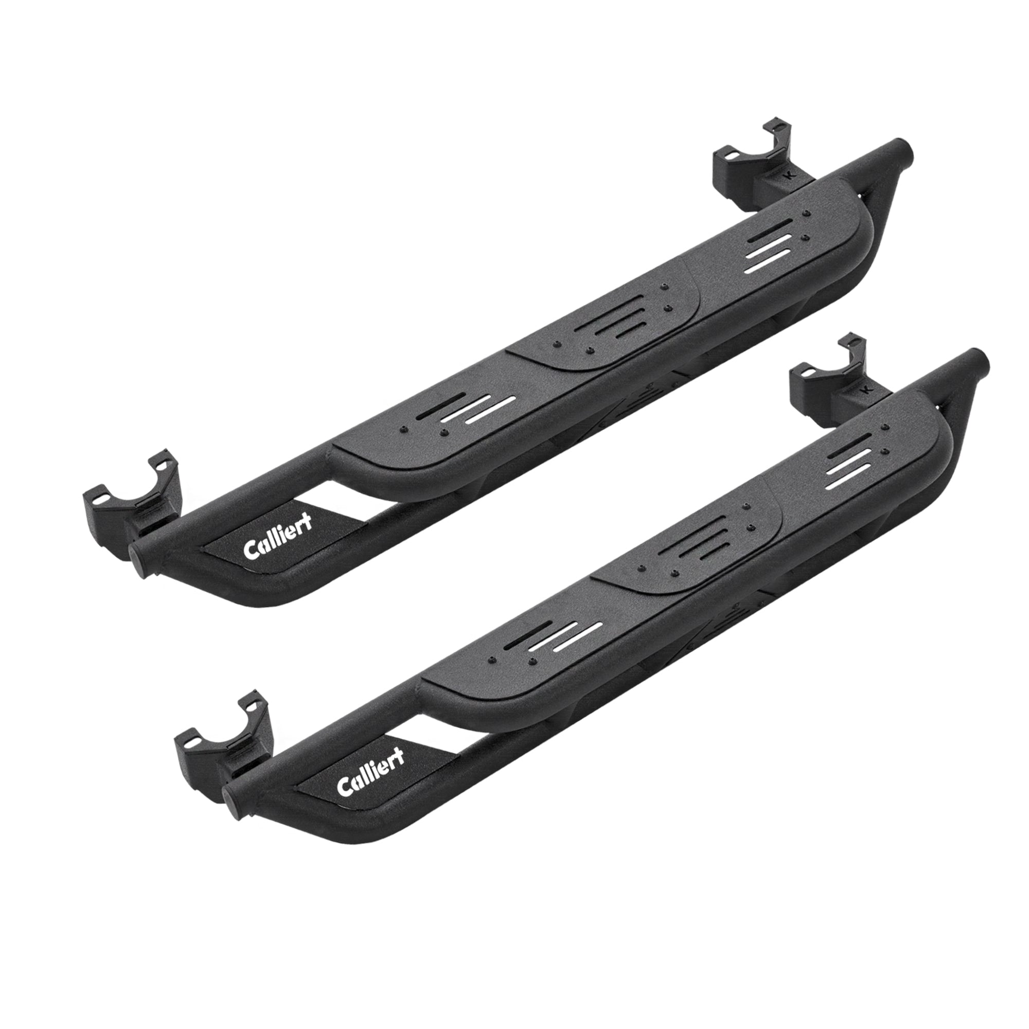 Running Boards Side Steps Compatible with 2007-2018 Jeep Wrangler JK 2 Doors, Unique Style Bolt-on Steel, Black Powder Coated Nerf Bar