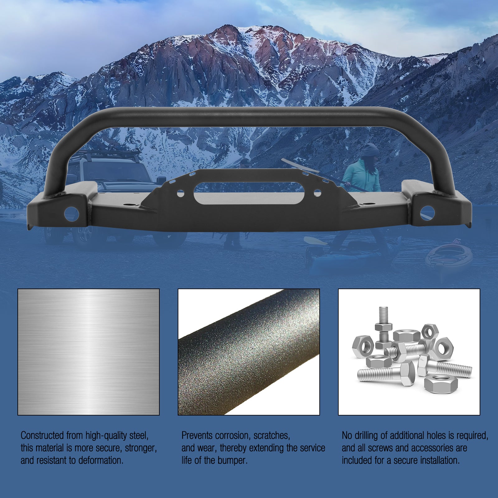 Winch Mounting Plate Compatible with 2021-2025 Ford Bronco (ONLY for Steel Modular Front Bumper)