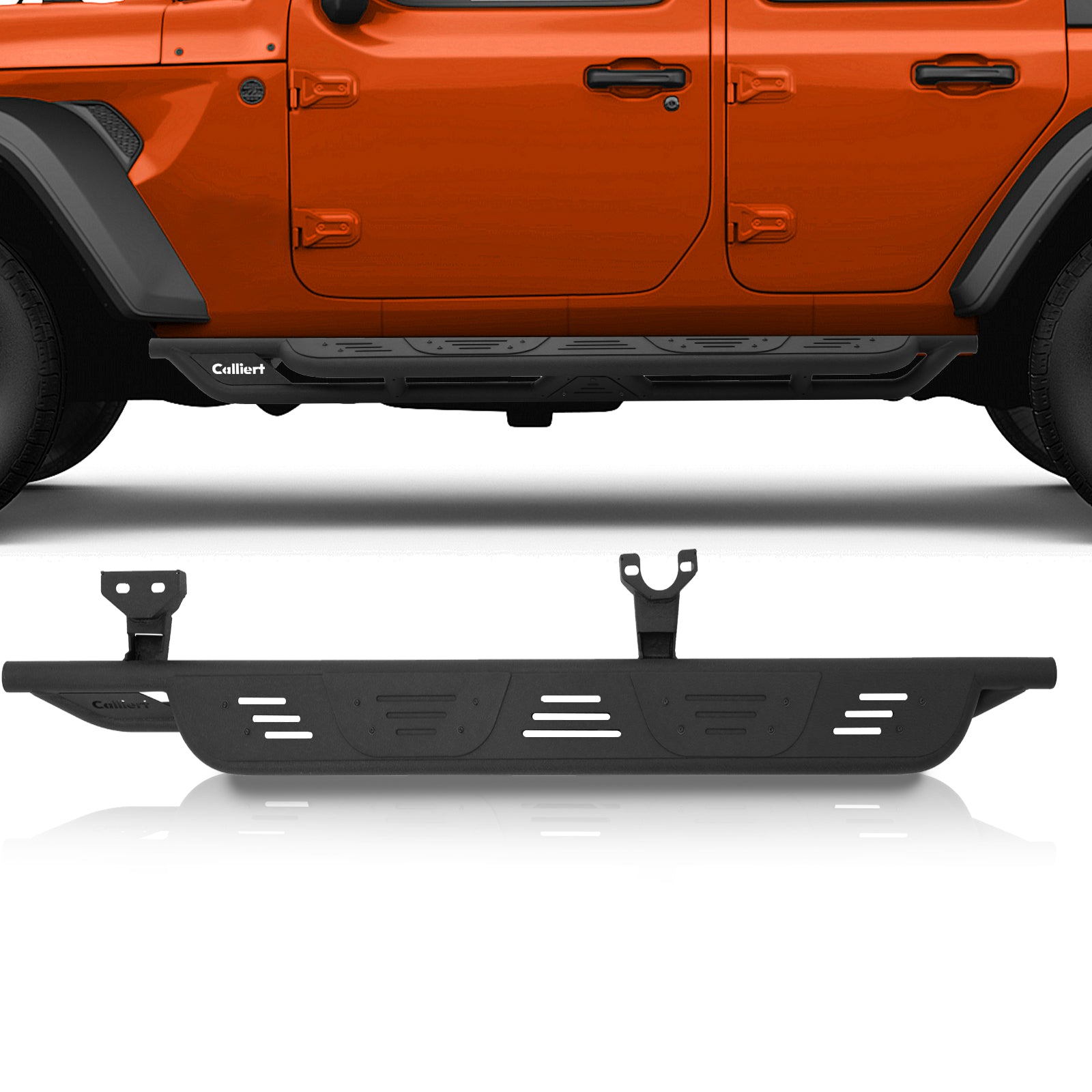Running Boards Compatible with 2018-2024 Jeep Wrangler JL 4 Door, Matte Black Nerf Bars Step Plates Rock Sliders Rails
