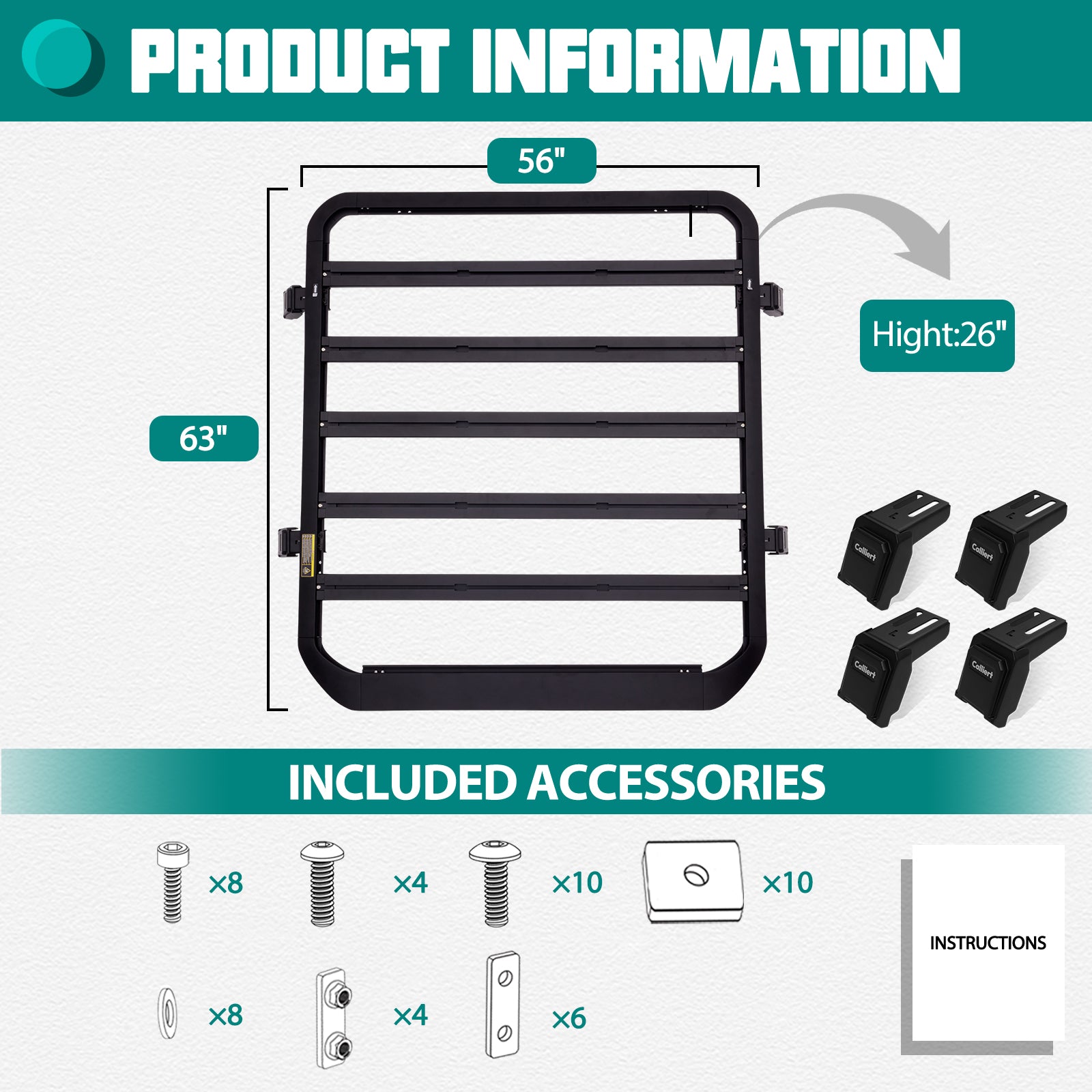 Roof Rack Cross Bars Aluminum Cargo Basket for 2018-2024 Jeep Wrangler JL 2/4 Door & Jeep Gladiator JT Hardtop Luggage Carrier