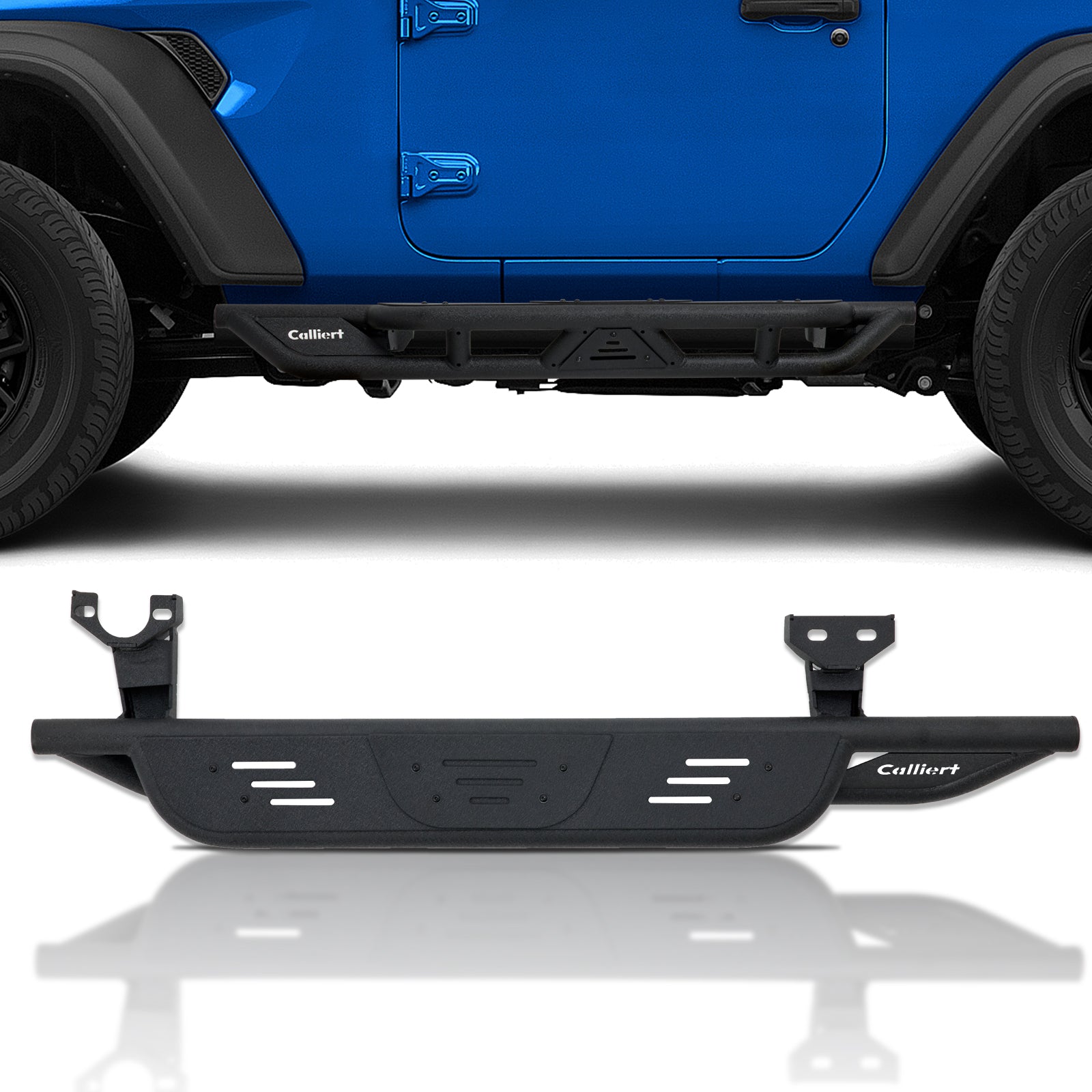 Running Boards ＆ Side Step Compatible with 2018-2024 Jeep Wrangler JL 2 Doors, Heavy-Duty Steel Nerf Bars Step for Jeep JL, Black Powder Coated Side Steps