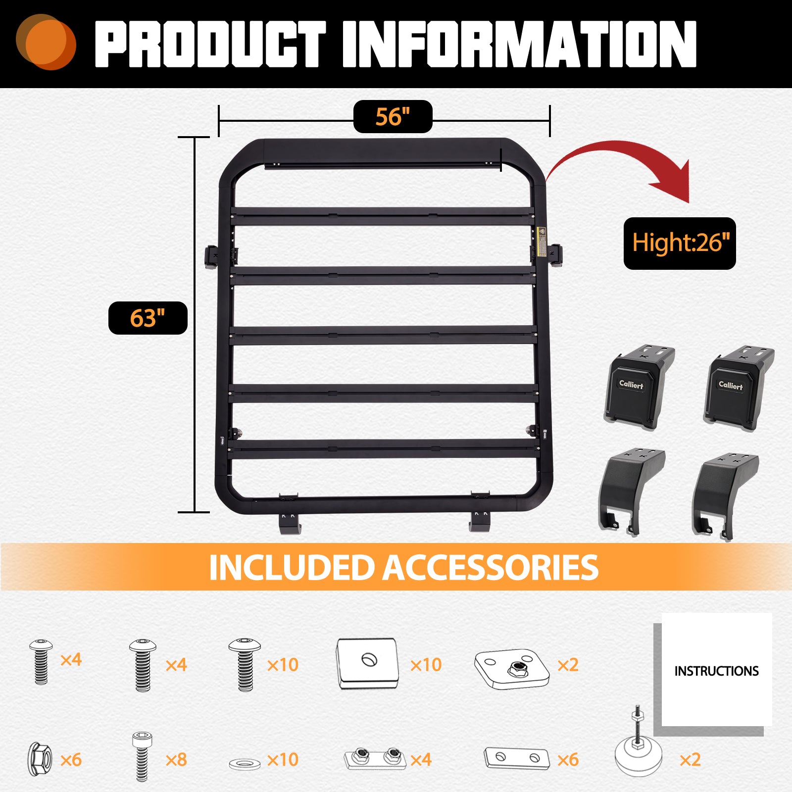 Roof Rack Cargo Basket Overland for 2007-2018 Jeep Wrangler JK JKU Aluminum Luggage Rooftop Storage Carrier