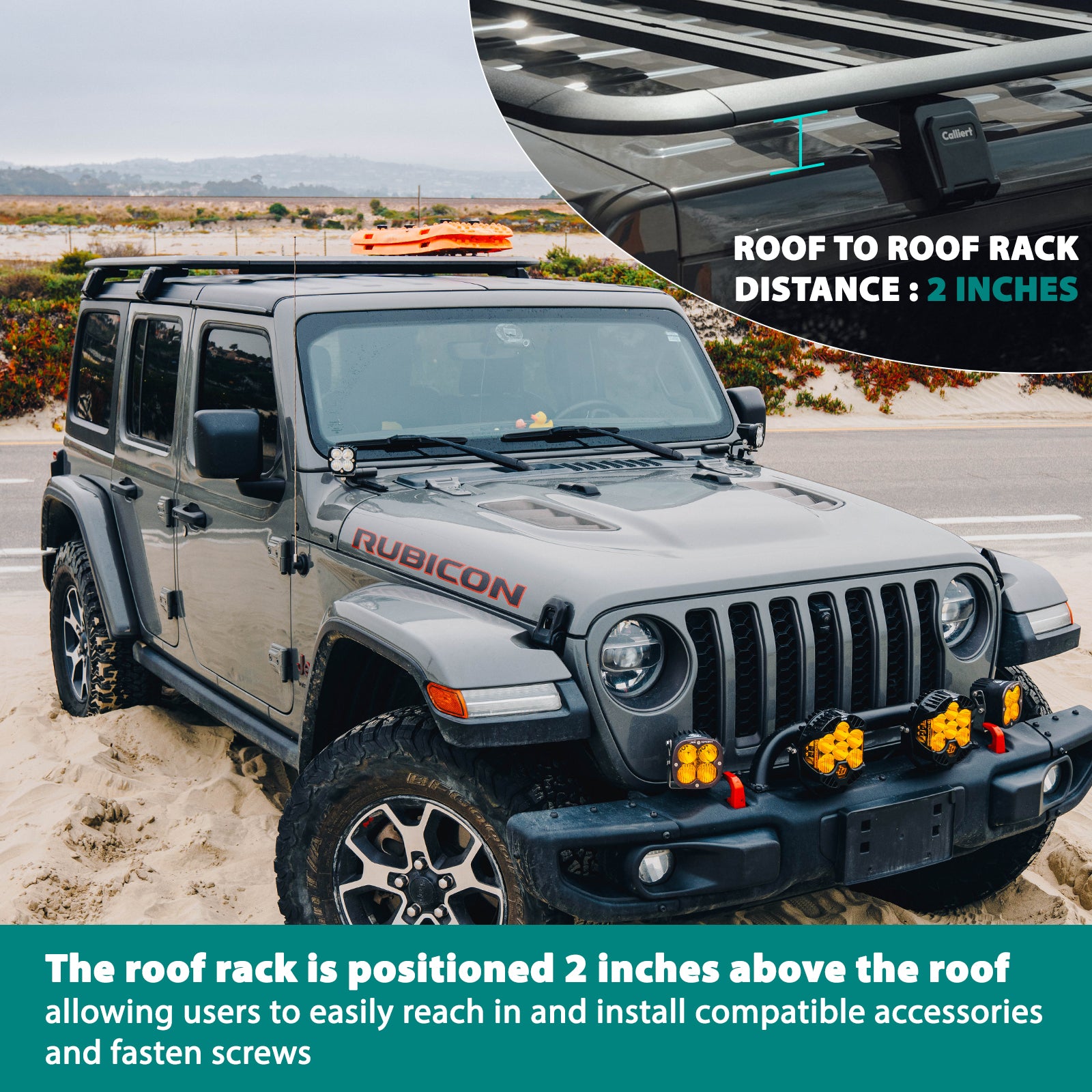 Roof Rack Cross Bars Aluminum Cargo Basket for 2018-2024 Jeep Wrangler JL 2/4 Door & Jeep Gladiator JT Hardtop Luggage Carrier
