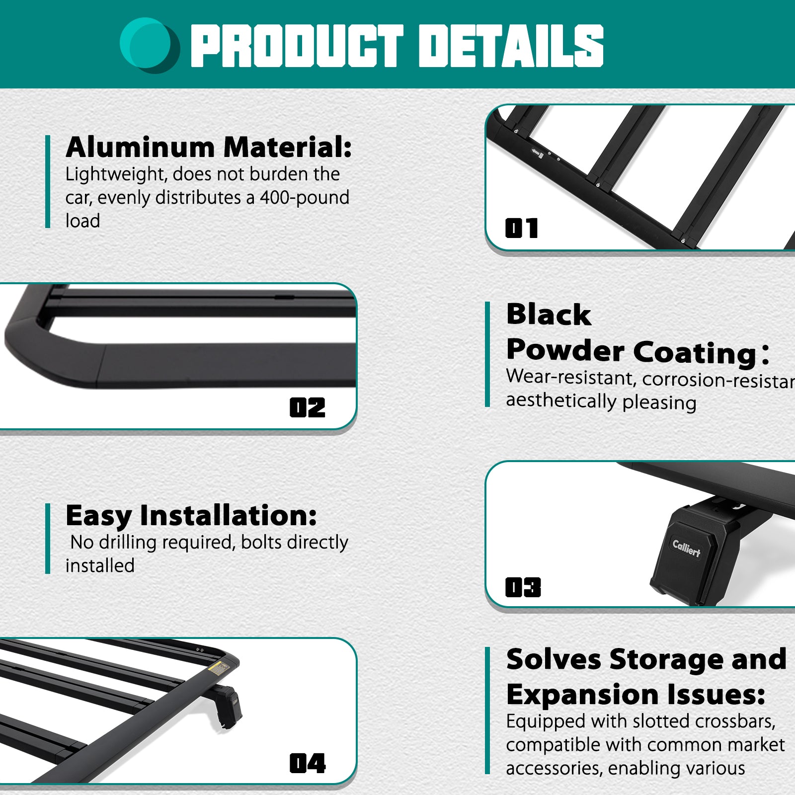 Roof Rack Cross Bars Aluminum Cargo Basket for 2018-2024 Jeep Wrangler JL 2/4 Door & Jeep Gladiator JT Hardtop Luggage Carrier