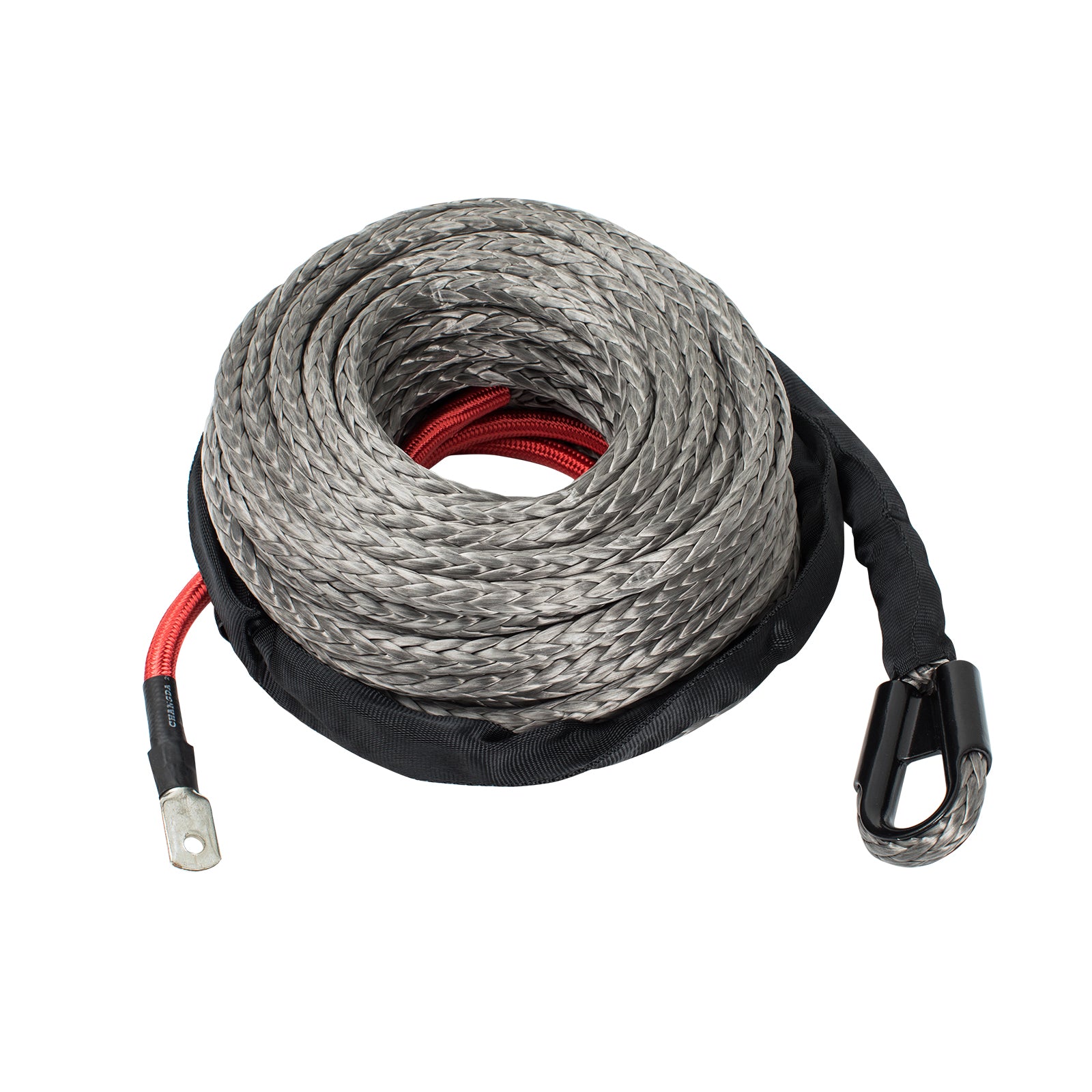 BPFAC ZEAK 1/2''×65' Durable Gray Synthetic Line with Protective Sleeve Powerful Winch Rope