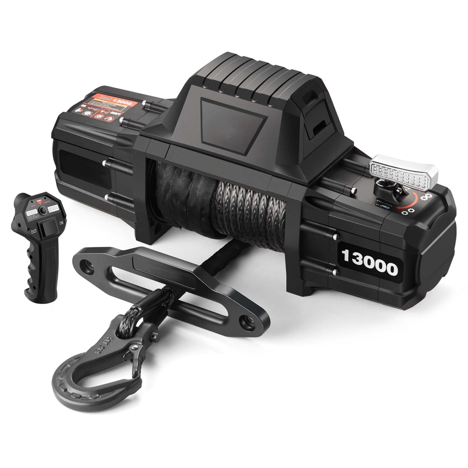 AOTOWO 13000lb Platinum Winch Synthetic Rope Winch, 12V DC Power Waterproof Winch for Towing Jeep Truck Off Road, 2 in 1 Wireless Remote