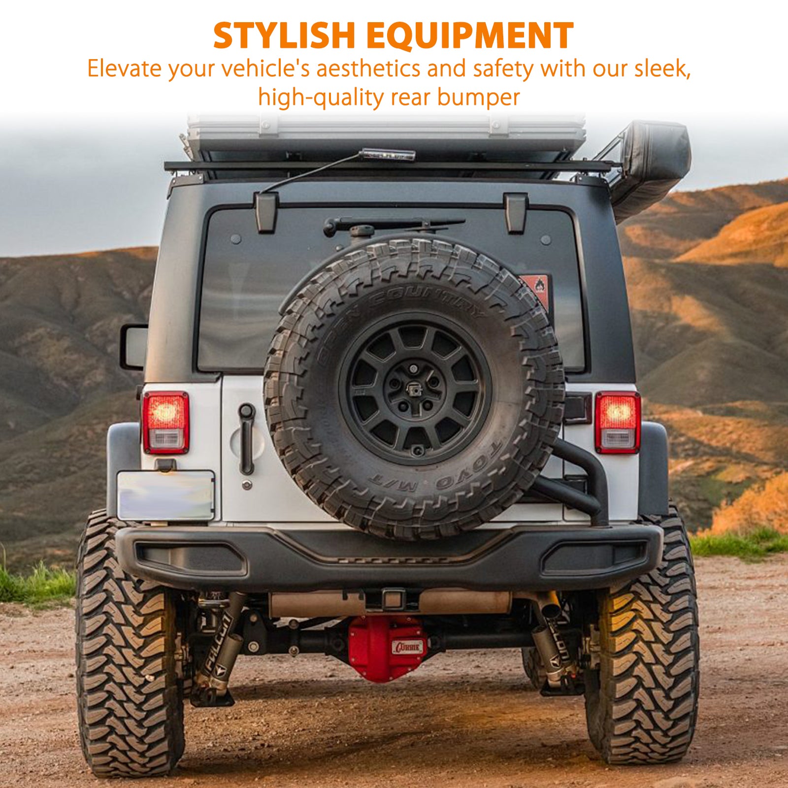 Rear Bumper Fits for Jeep Wrangler JK 2007-2018 Off Road Bumper 10th Anniversary Style Black Guard Protector