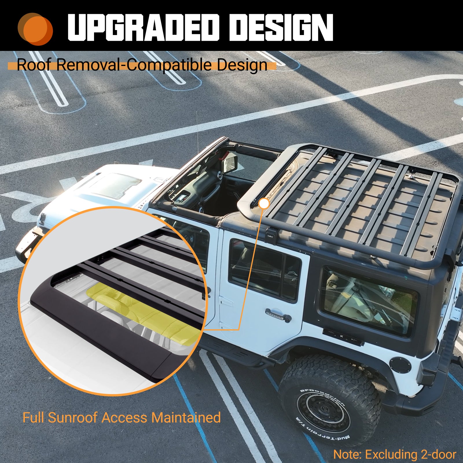 Roof Rack Cargo Basket Overland for 2007-2018 Jeep Wrangler JK JKU Aluminum Luggage Rooftop Storage Carrier