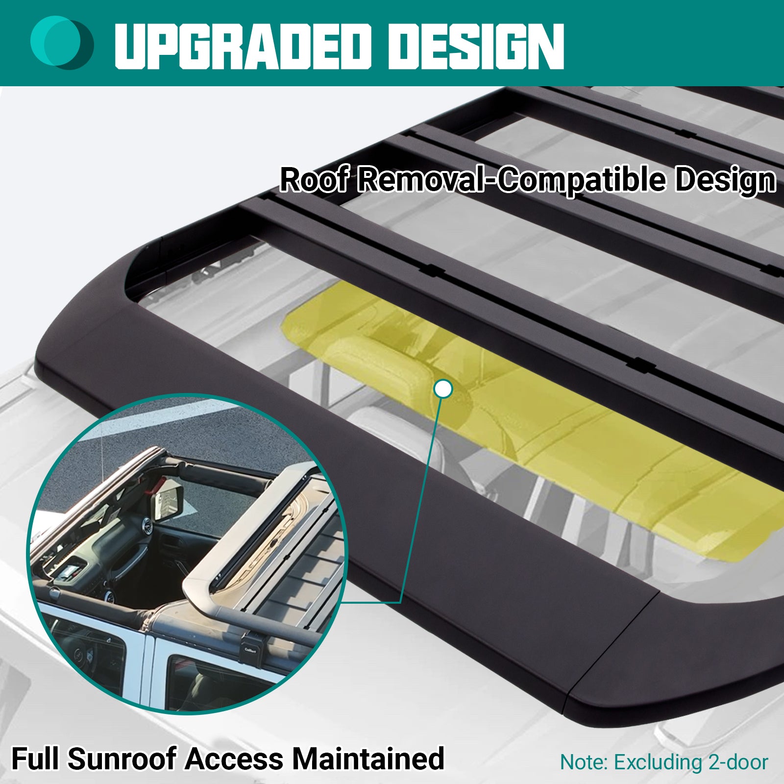 Roof Rack Cross Bars Aluminum Cargo Basket for 2018-2024 Jeep Wrangler JL 2/4 Door & Jeep Gladiator JT Hardtop Luggage Carrier