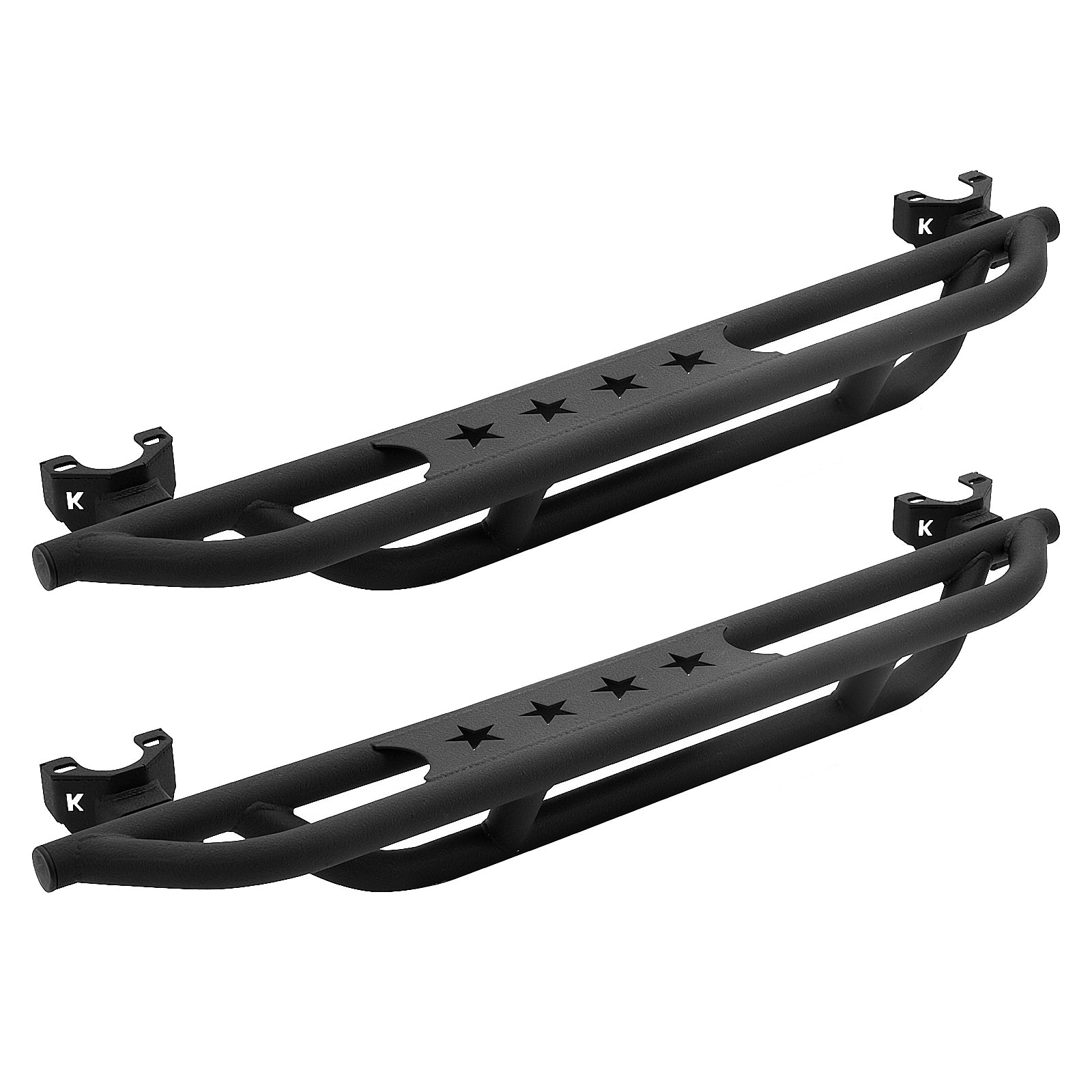 Running Boards for 2007-2018 Jeep Wrangler JK 2 Door, Heavy-Duty Tube Side Steps, Upgraded Matte Black Nerf Bars