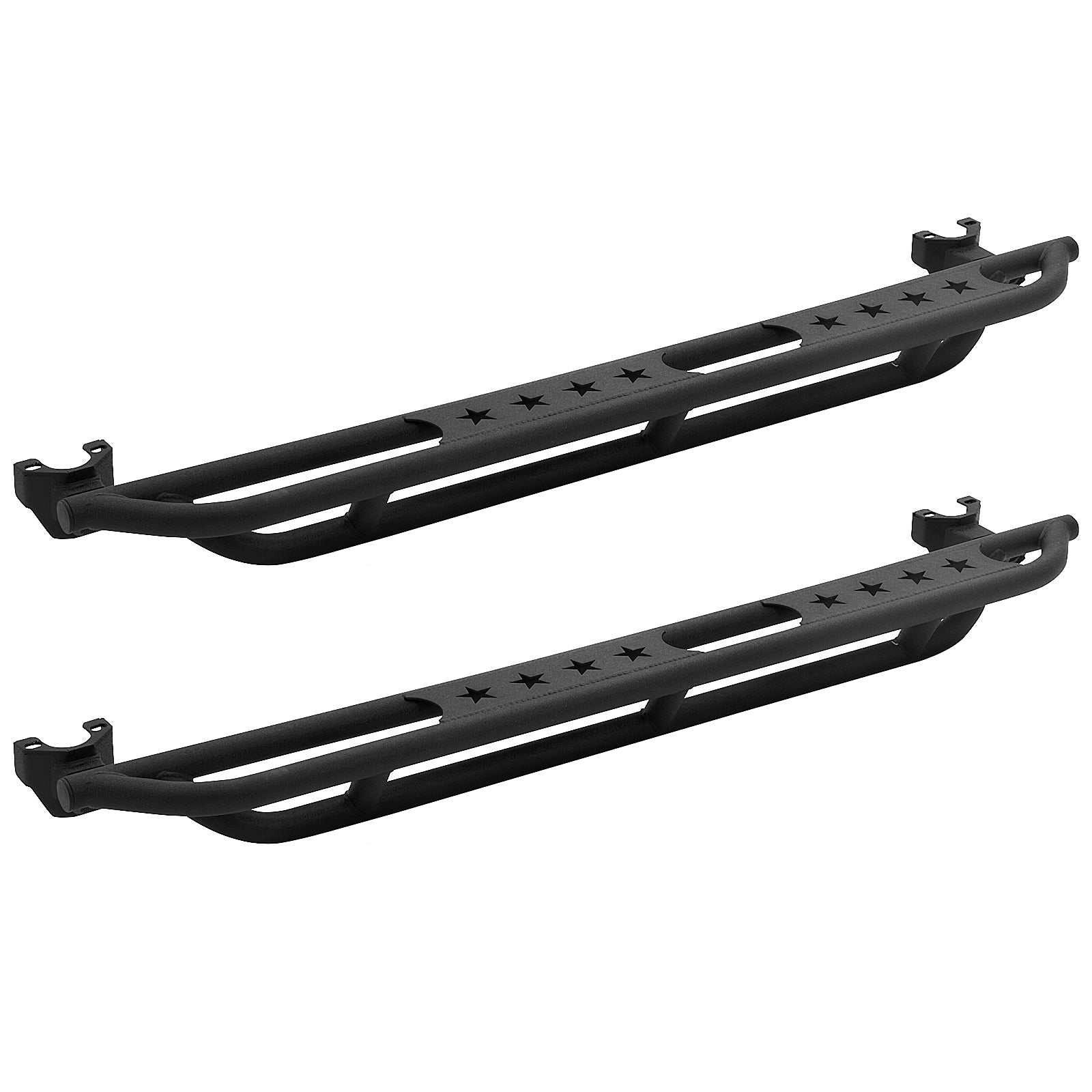 Running Boards Compatible with 2007-2018 Jeep Wrangler JK 4 Door, Steel Build Side Steps, Black Powder Coated