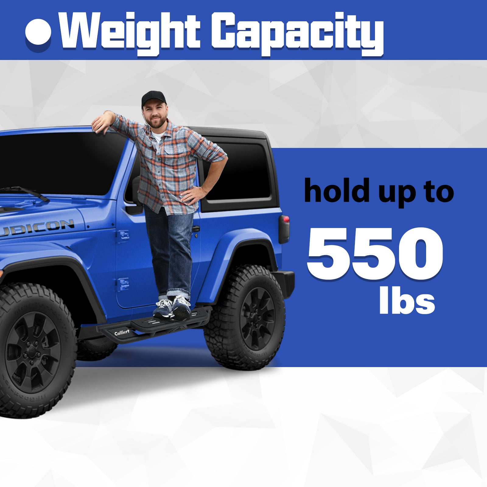 Running Boards ＆ Side Step Compatible with 2018-2024 Jeep Wrangler JL 2 Doors, Heavy-Duty Steel Nerf Bars Step for Jeep JL, Black Powder Coated Side Steps