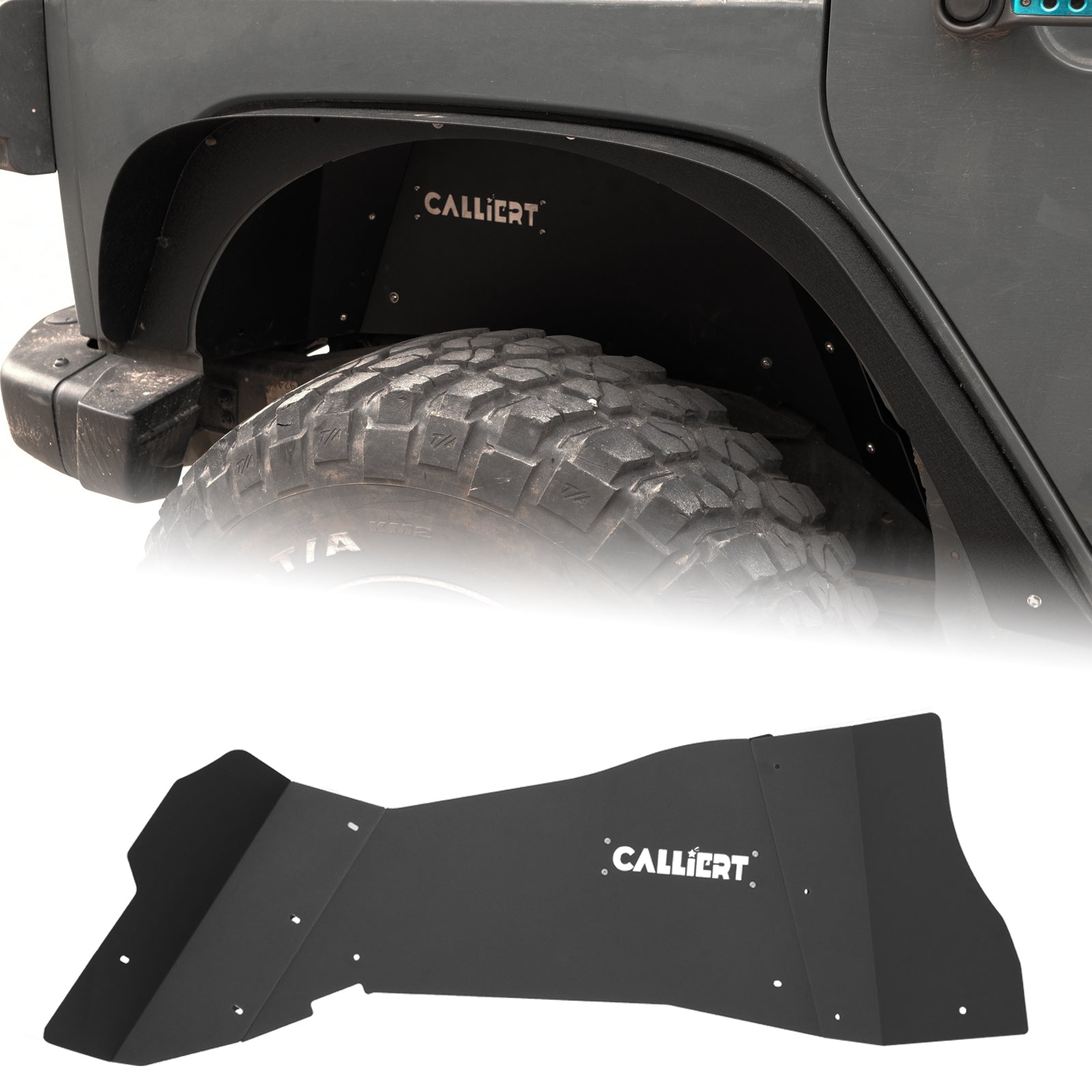Inner Fender Liner Front & Rear Wheel Well Liners for 2007-2018 Jeep Wrangler JK & JKU Unlimited 2/4 Doors Bolt-on Style
