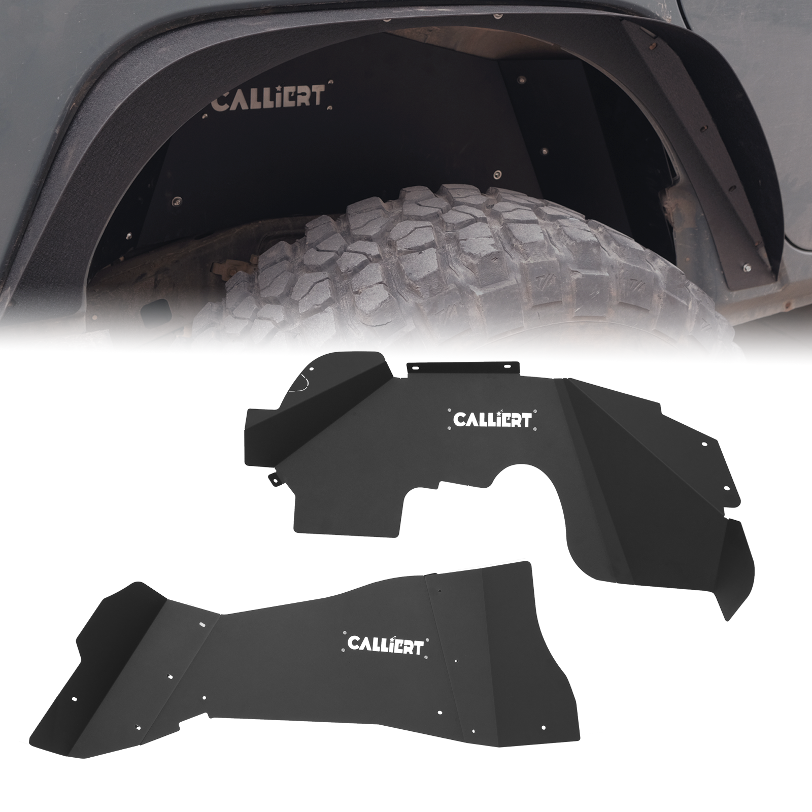 Inner Fender Liner Front & Rear Wheel Well Liners for 2007-2018 Jeep Wrangler JK & JKU Unlimited 2/4 Doors Bolt-on Style