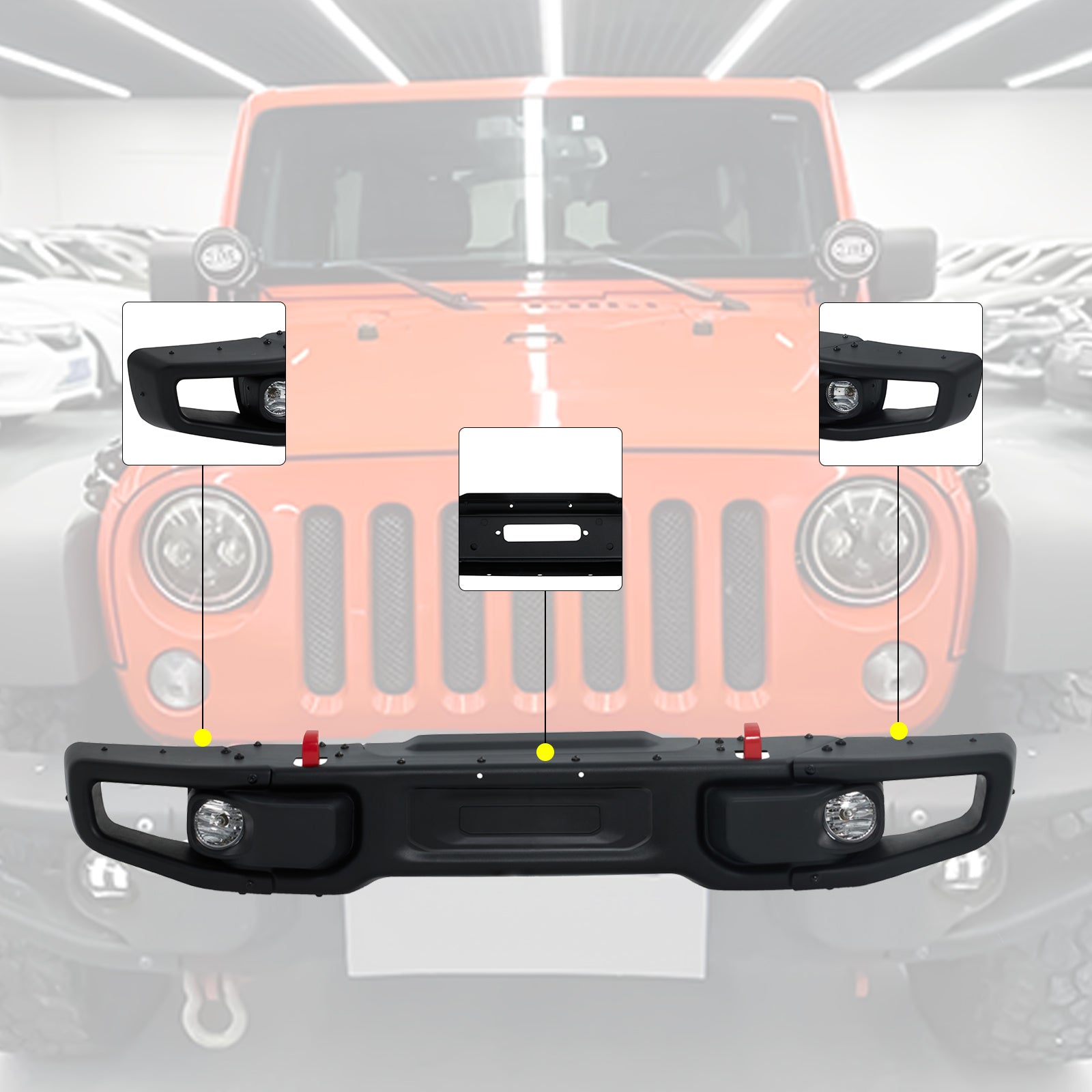 Front Bumper 10th Anniversary Compatible with Jeep Wrangler JK 2007-2018 Off Road Bumper