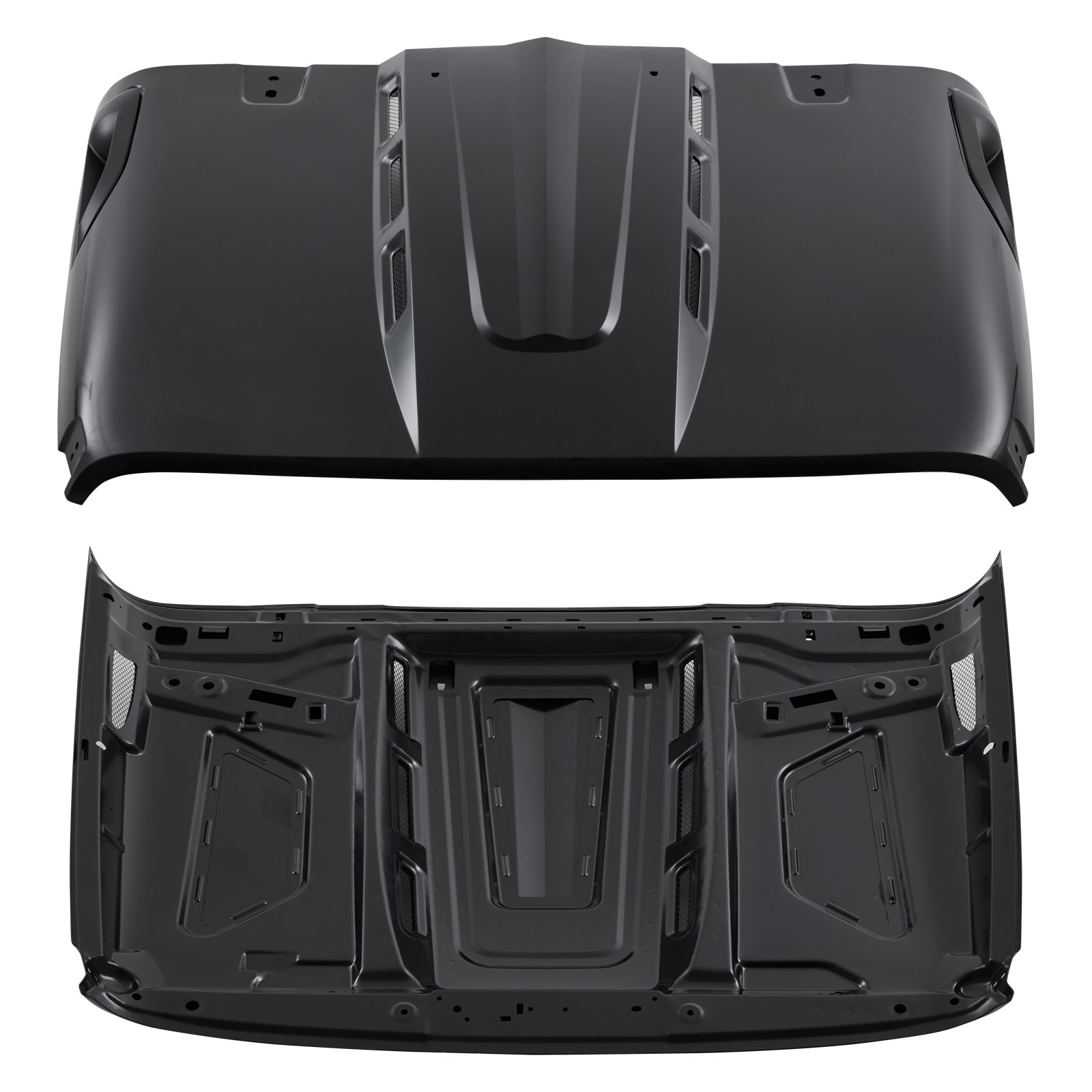 Heat Dispersion Hood Compatible with 2018-2024 Jeep Wrangler JL Steel Hood with Air Vents