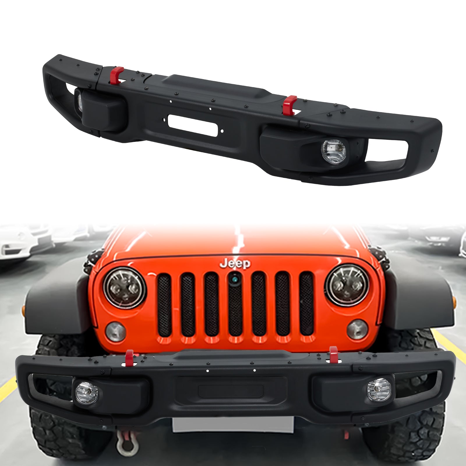 Front Bumper 10th Anniversary Compatible with Jeep Wrangler JK 2007-2018 Off Road Bumper