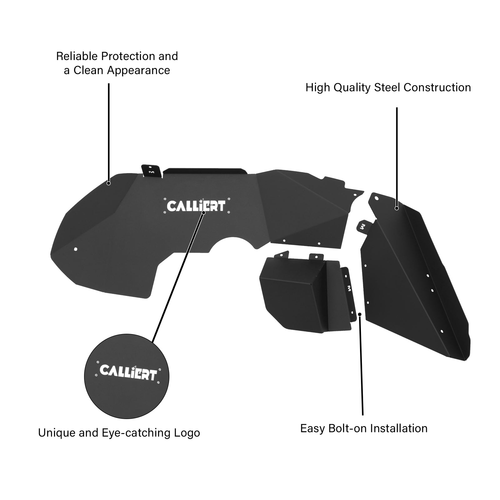 Inner Fender Liner Front & Rear for 2018-2024 Jeep Wrangler JL & JLU Unlimited Gladiator JT Bolt-on Style Mud Guards Cover Wheel Well Liners