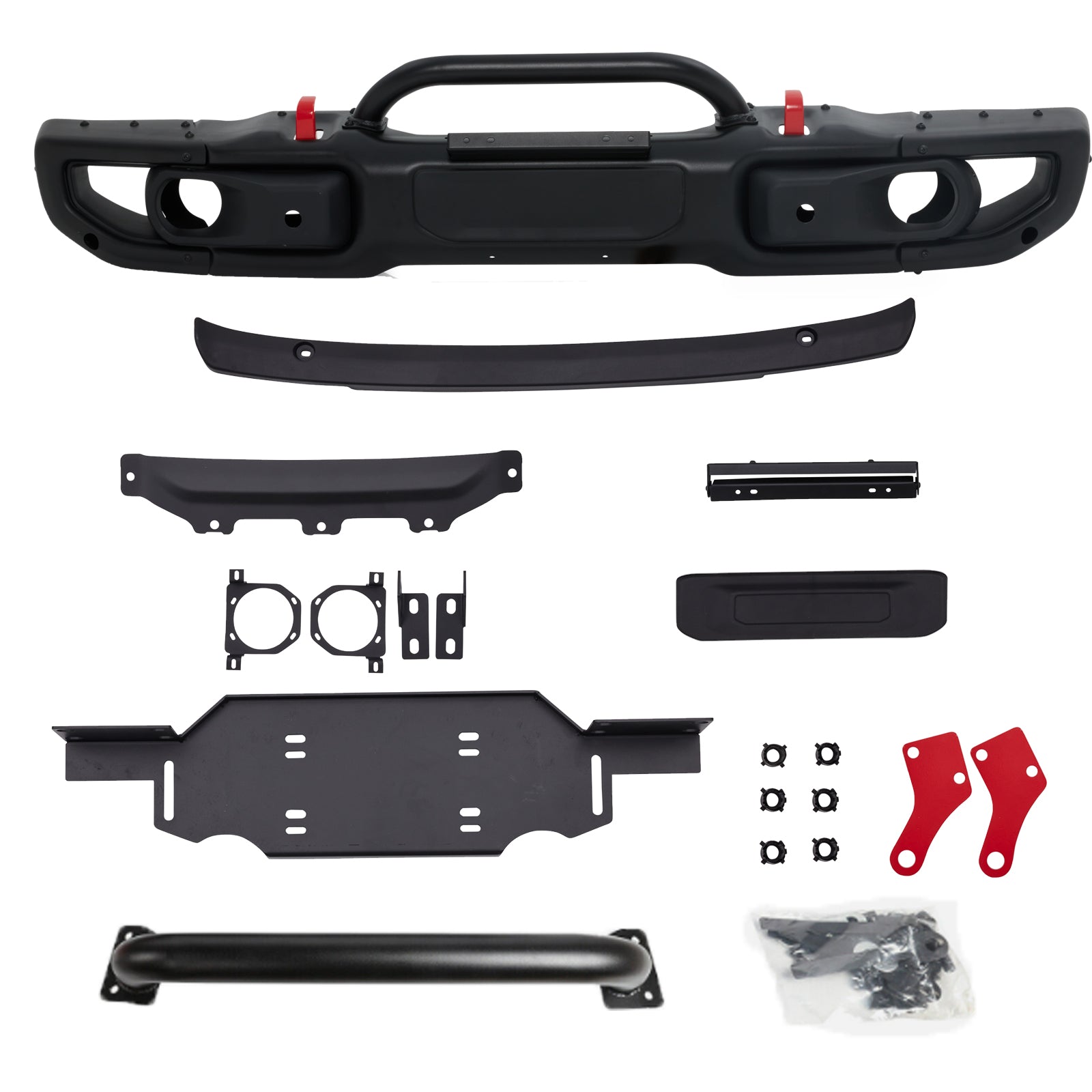 Front Bumper w/Sensors 10th Anniversary Compatible with Jeep Wrangler JL 2018-2024 Off Road Bumper