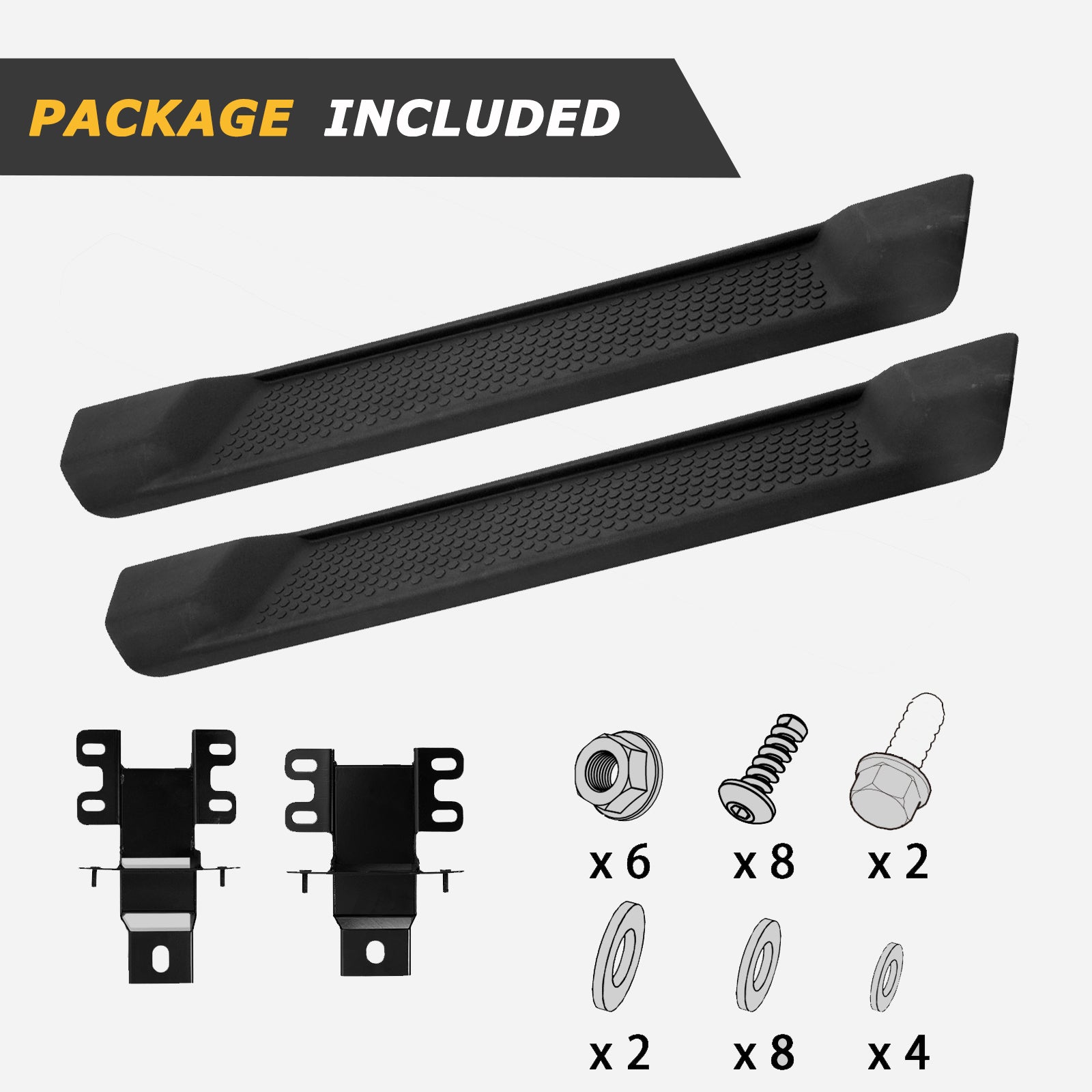 Matte Black Coated 6 Inches Side Steps, Compatible with 2018-2024 Jeep Wrangler JL 2 Door OE Style Running Boards