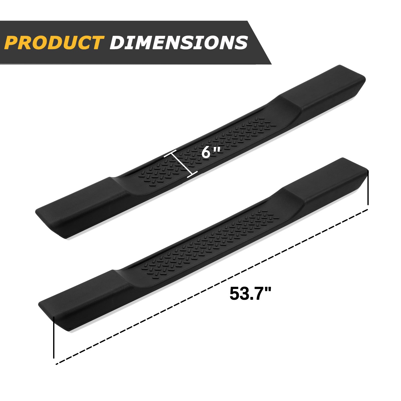 6 Inches OE Style Running Boards, Matte Black Side Steps Compatible with 2007-2018 Jeep Wrangler JK 2 Door