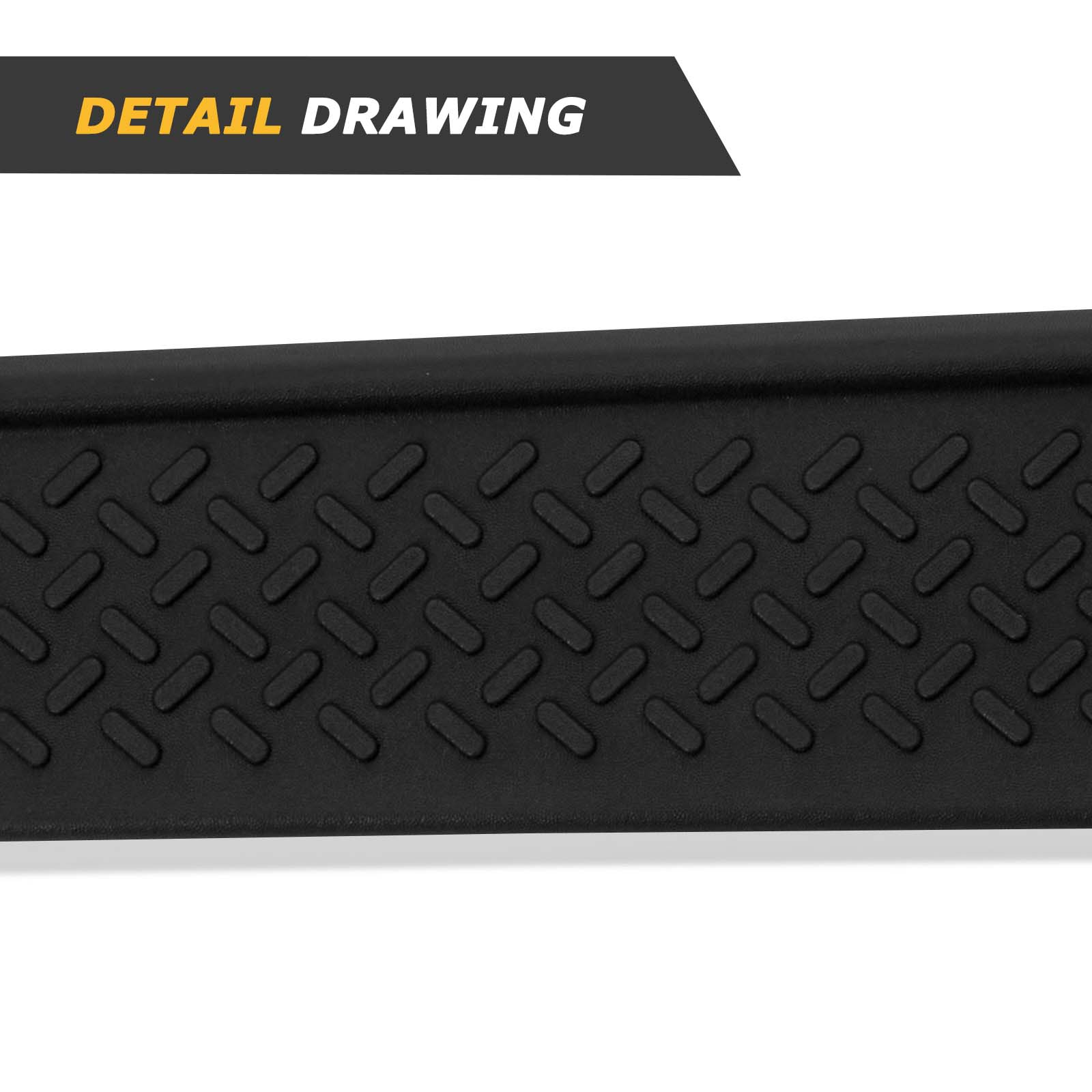 6 Inches OE Style Running Boards, Matte Black Side Steps Compatible with 2007-2018 Jeep Wrangler JK 2 Door