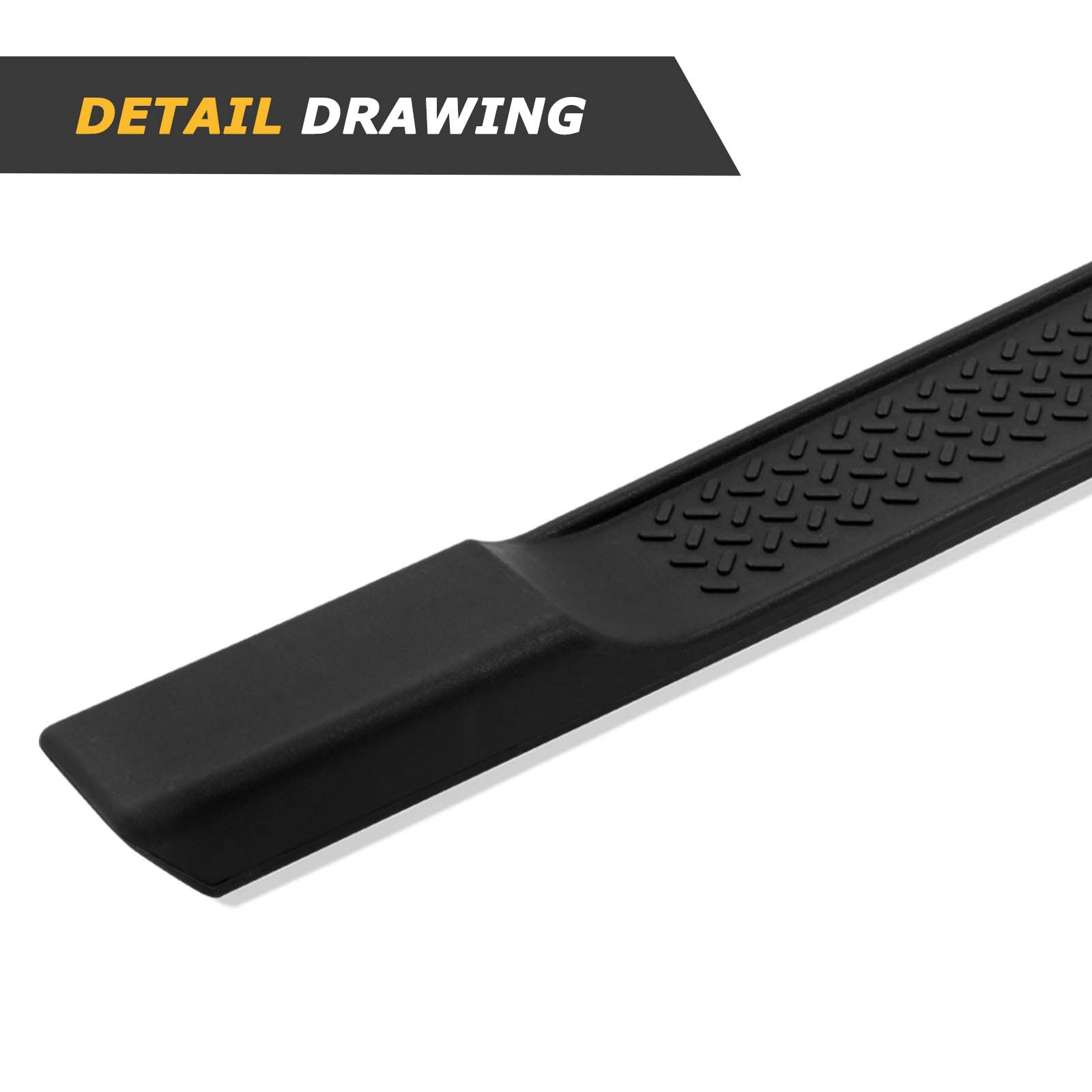 6 Inches OE Style Running Boards, Matte Black Side Steps Compatible with 2007-2018 Jeep Wrangler JK 2 Door
