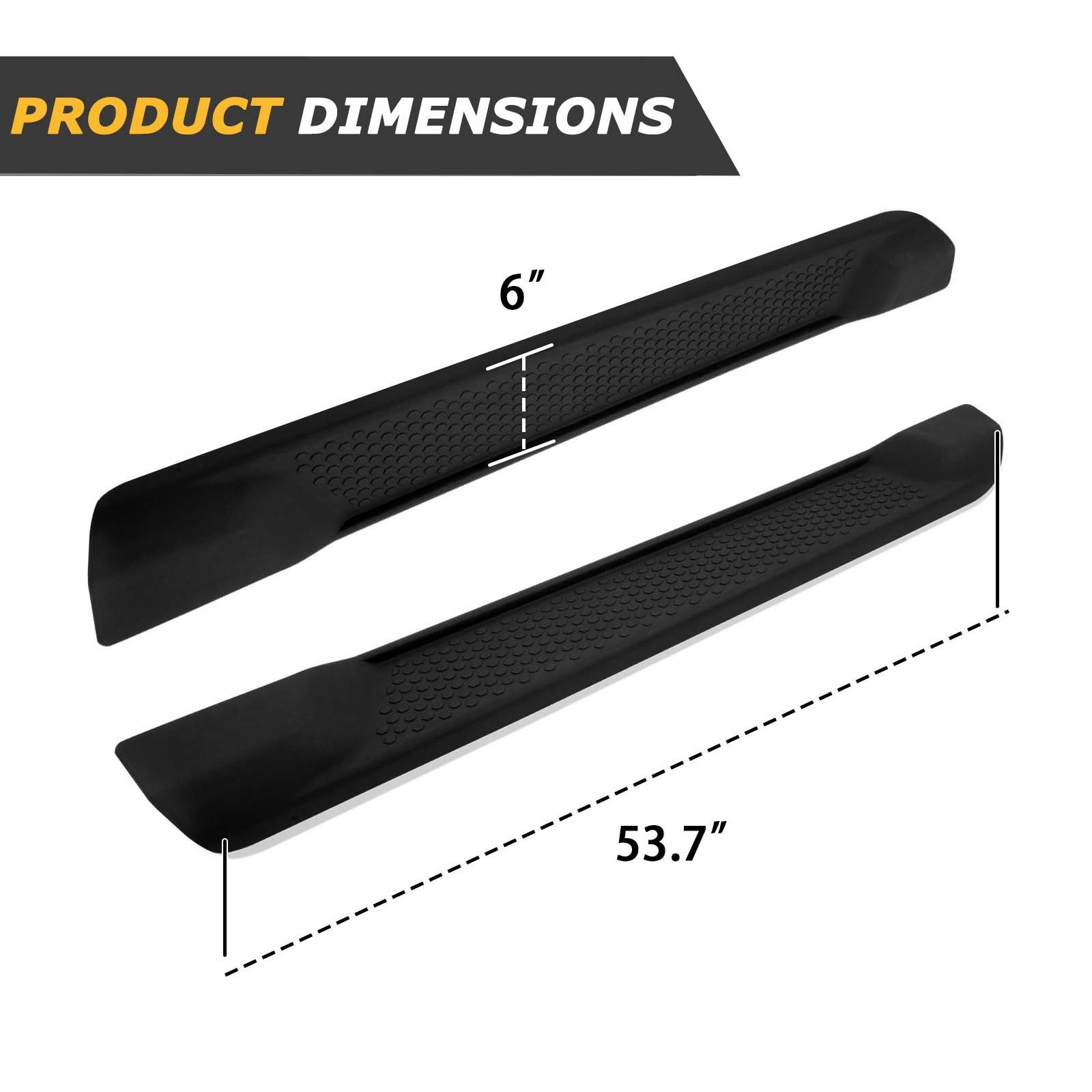 Matte Black Coated 6 Inches Side Steps, Compatible with 2018-2024 Jeep Wrangler JL 2 Door OE Style Running Boards