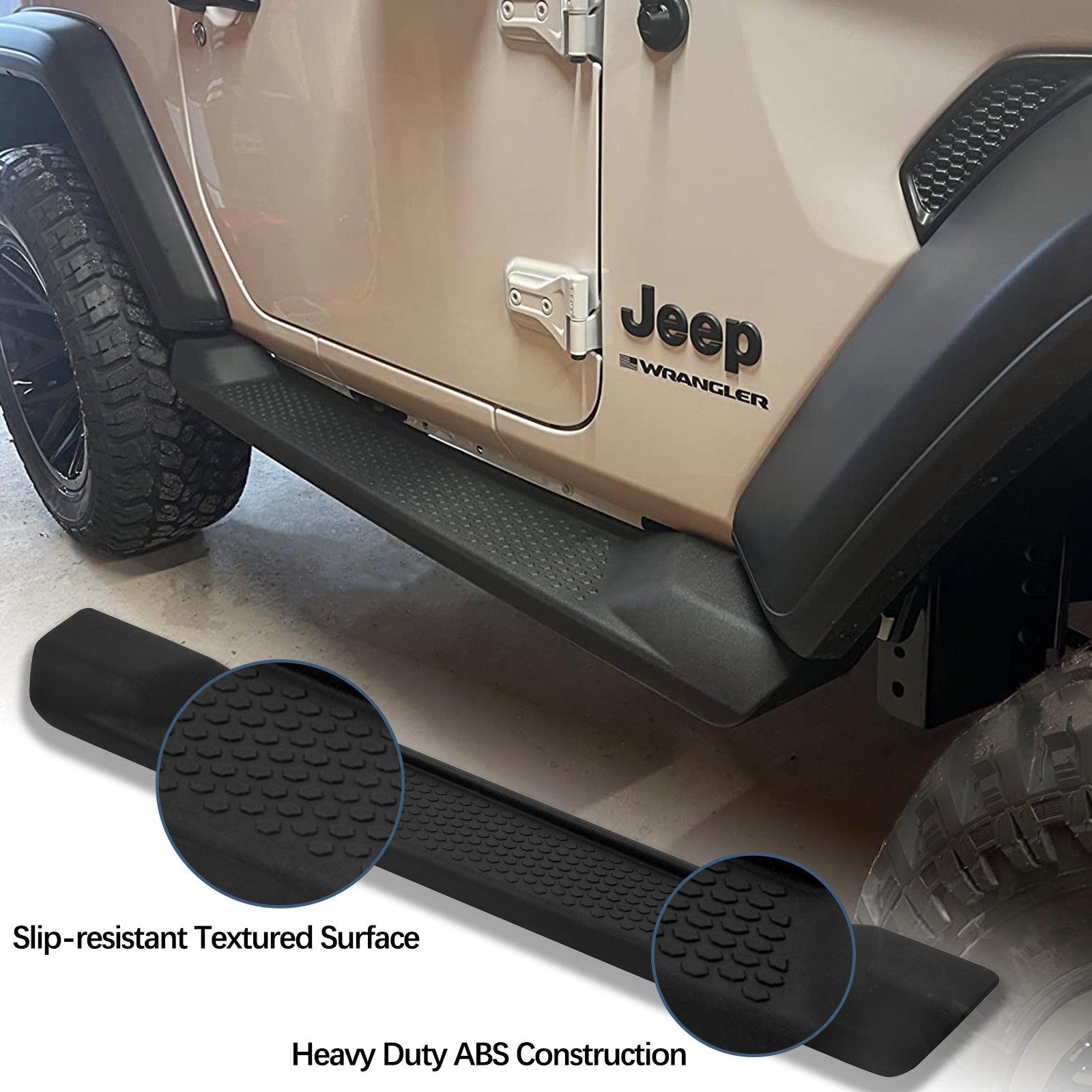 Matte Black Coated 6 Inches Side Steps, Compatible with 2018-2024 Jeep Wrangler JL 2 Door OE Style Running Boards