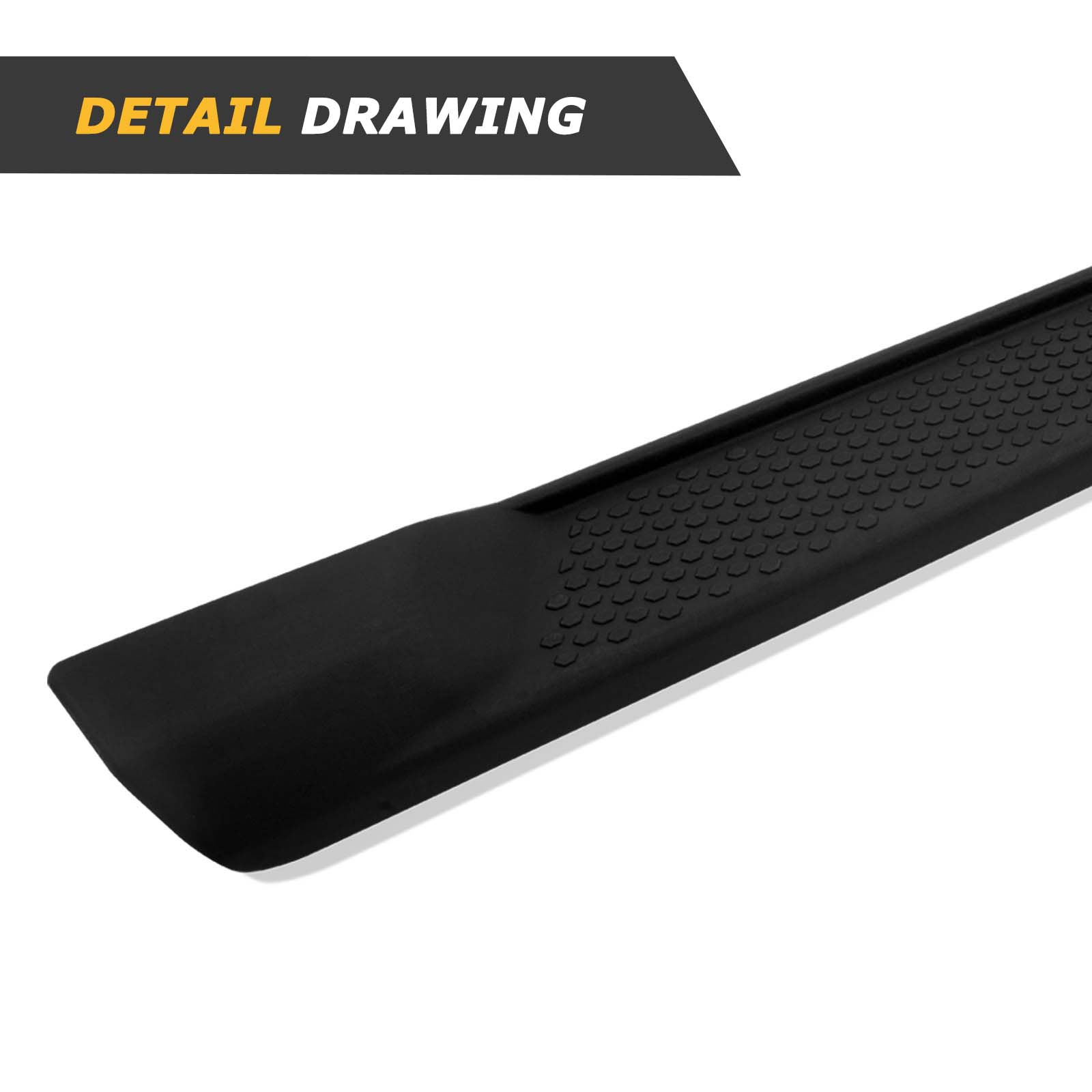 Matte Black Coated 6 Inches Side Steps, Compatible with 2018-2024 Jeep Wrangler JL 2 Door OE Style Running Boards