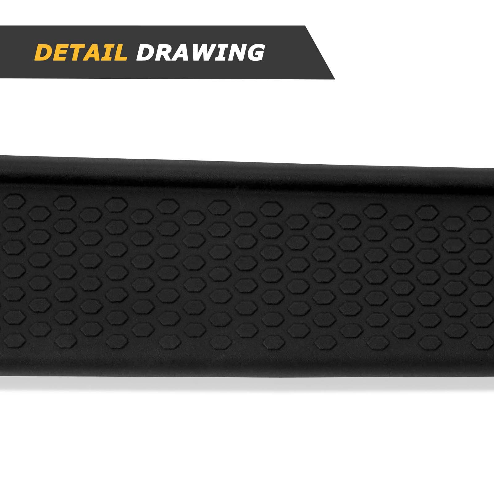 Matte Black Coated 6 Inches Side Steps, Compatible with 2018-2024 Jeep Wrangler JL 2 Door OE Style Running Boards